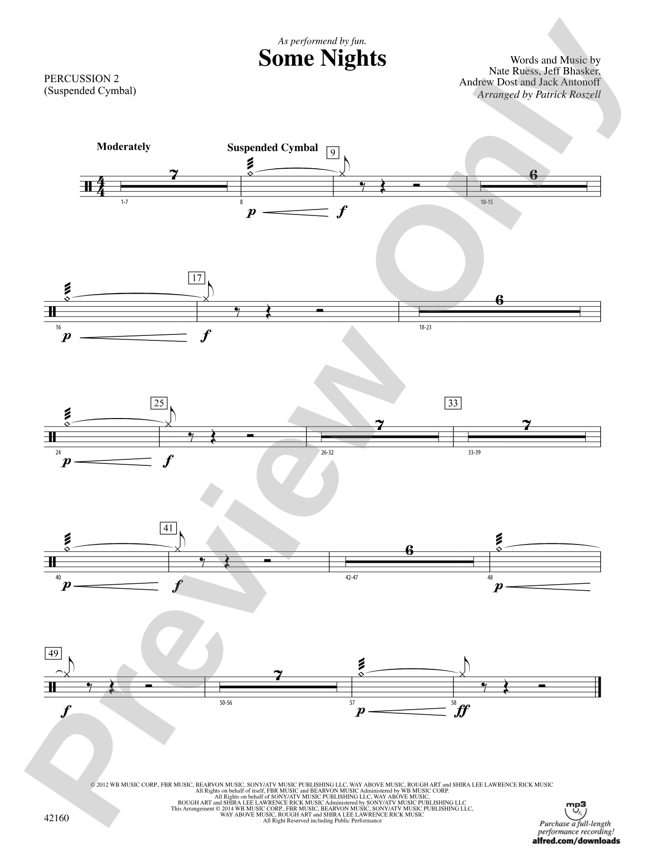 Some Nights: 2nd Percussion