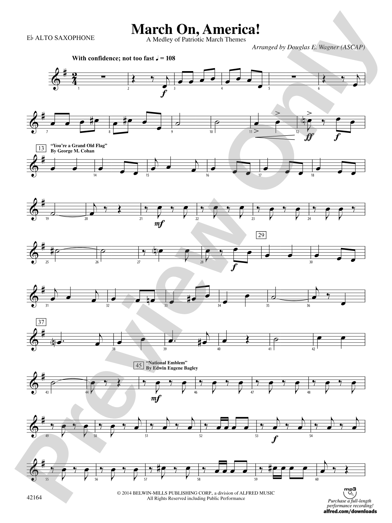 March On, America!: E-flat Alto Saxophone