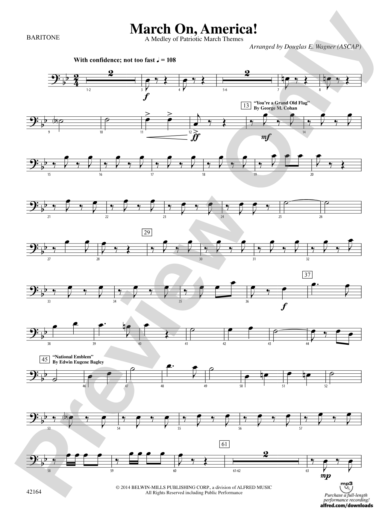 March On, America!: Baritone B.C.