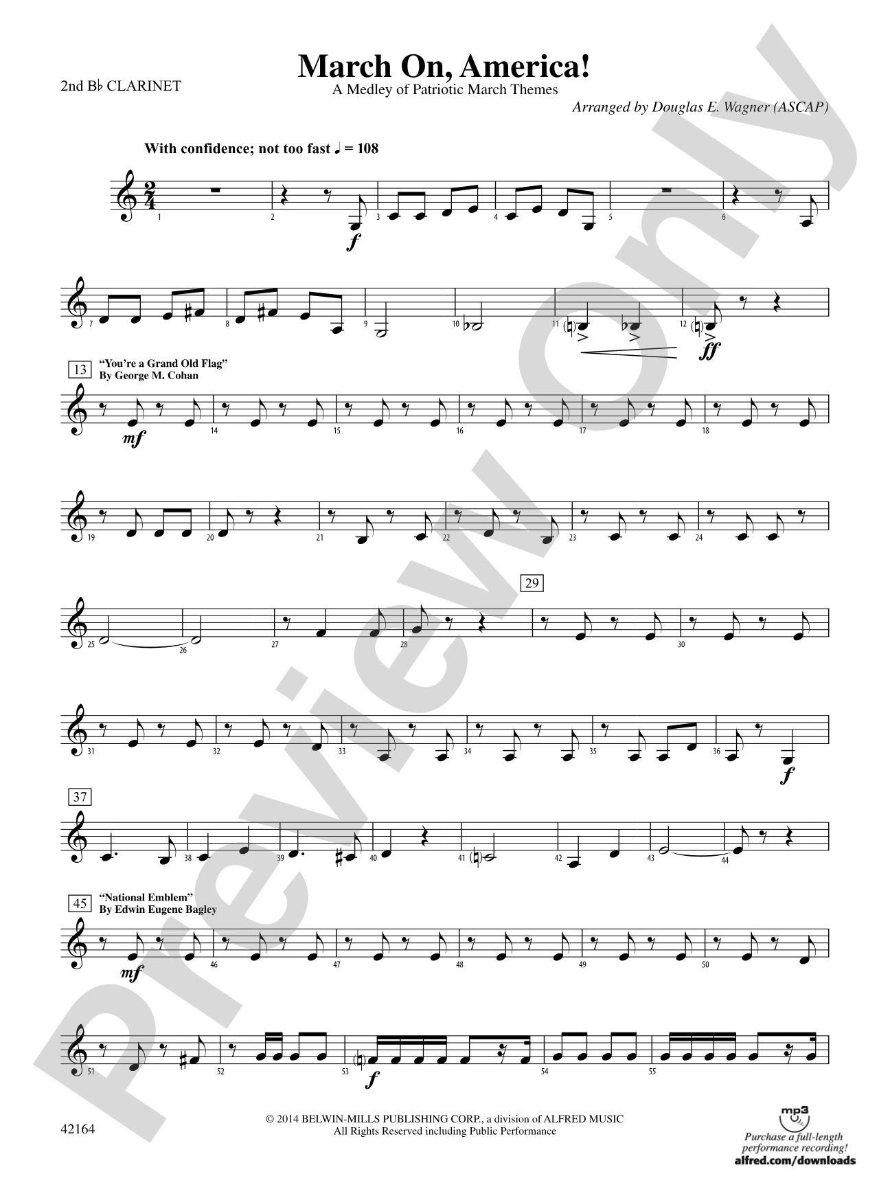 March On, America!: 2nd B-flat Clarinet