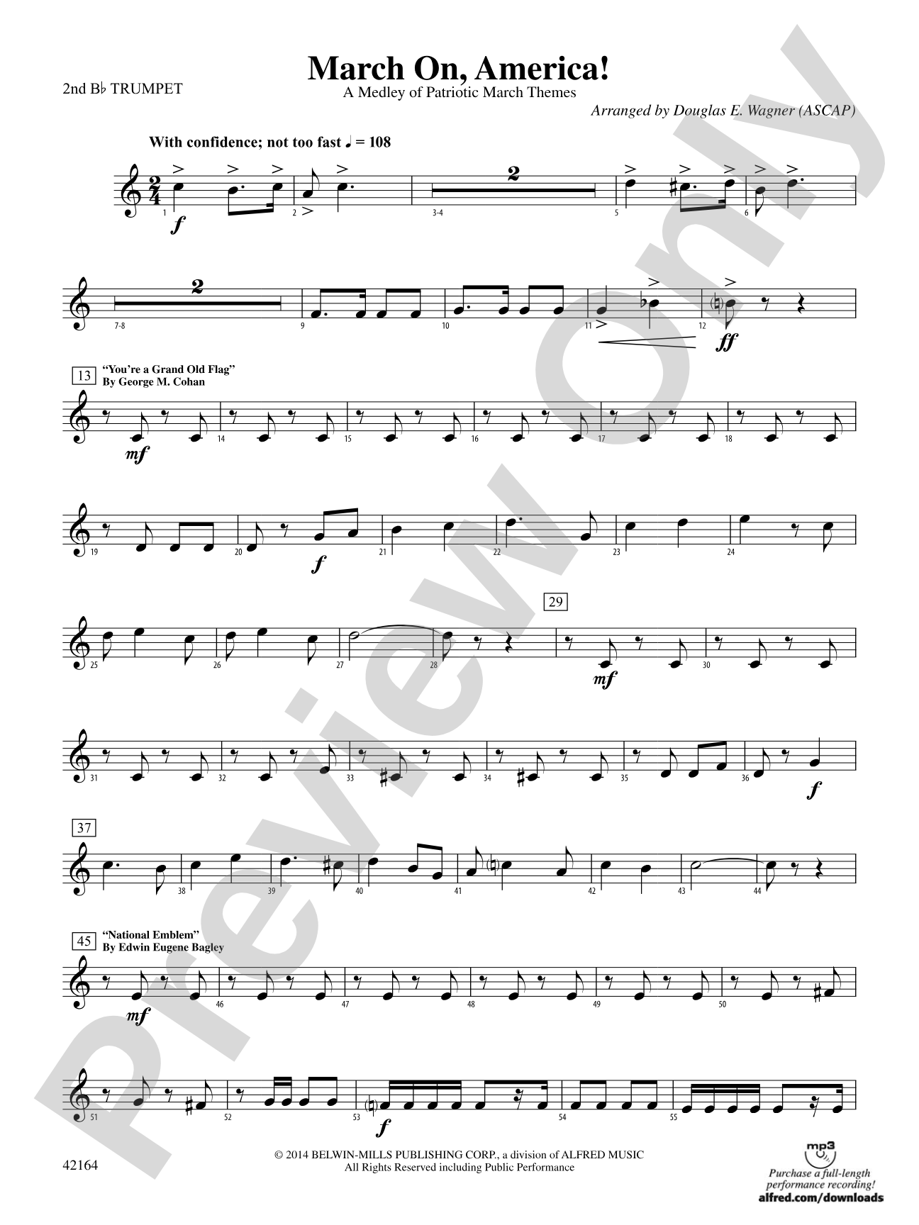 March On, America!: 2nd B-flat Trumpet