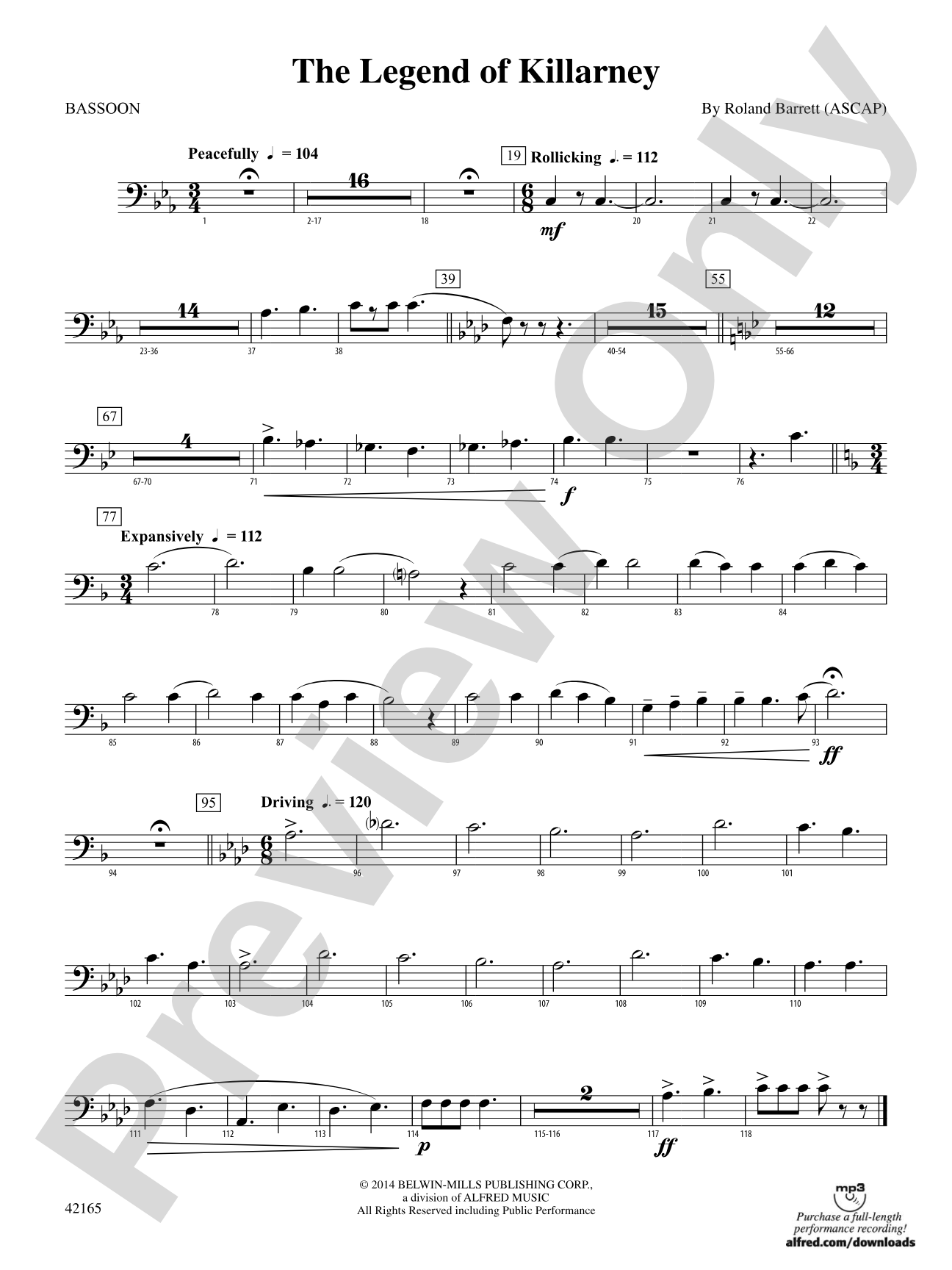 The Legend of Killarney: Bassoon
