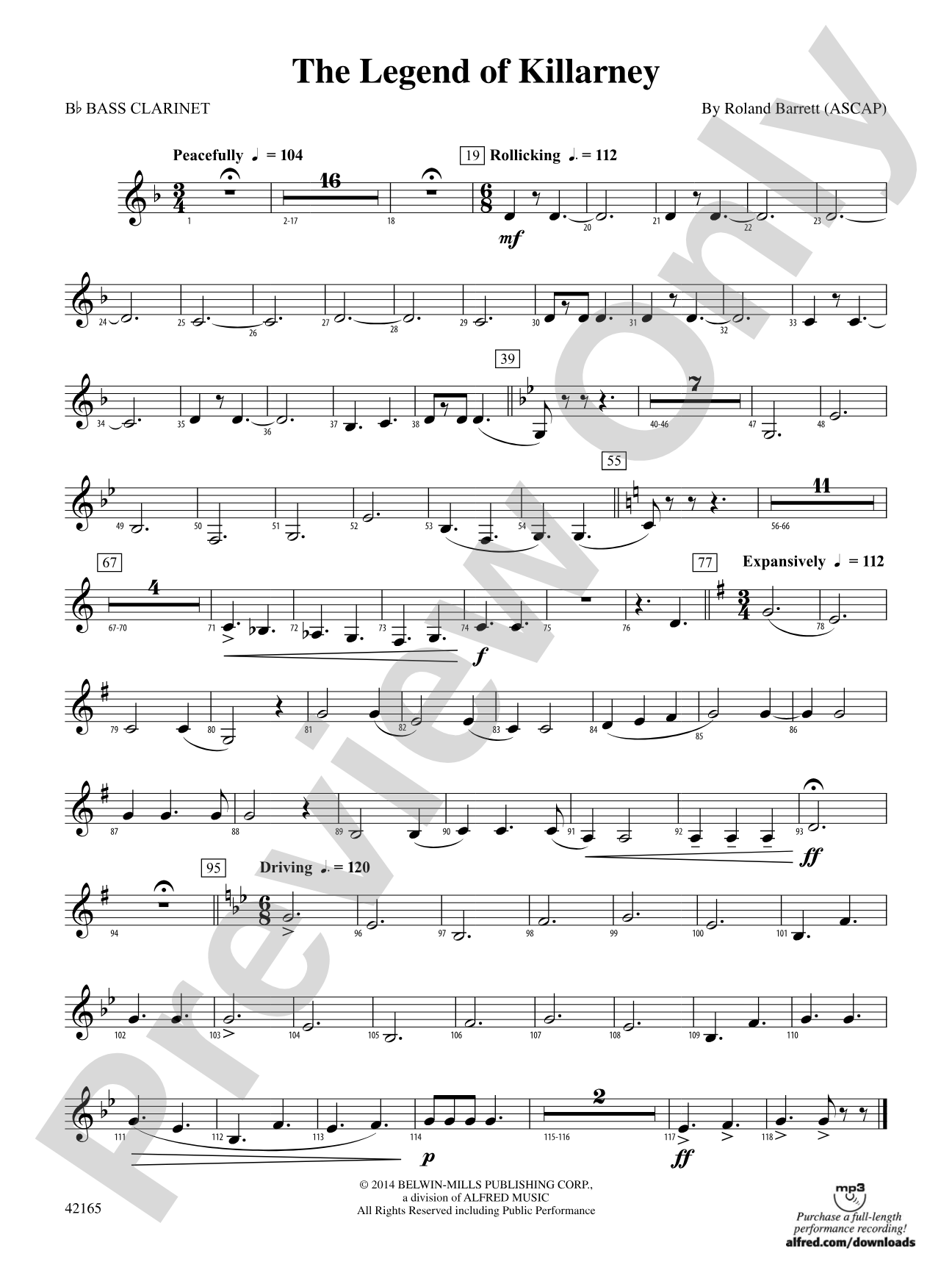 The Legend of Killarney: B-flat Bass Clarinet