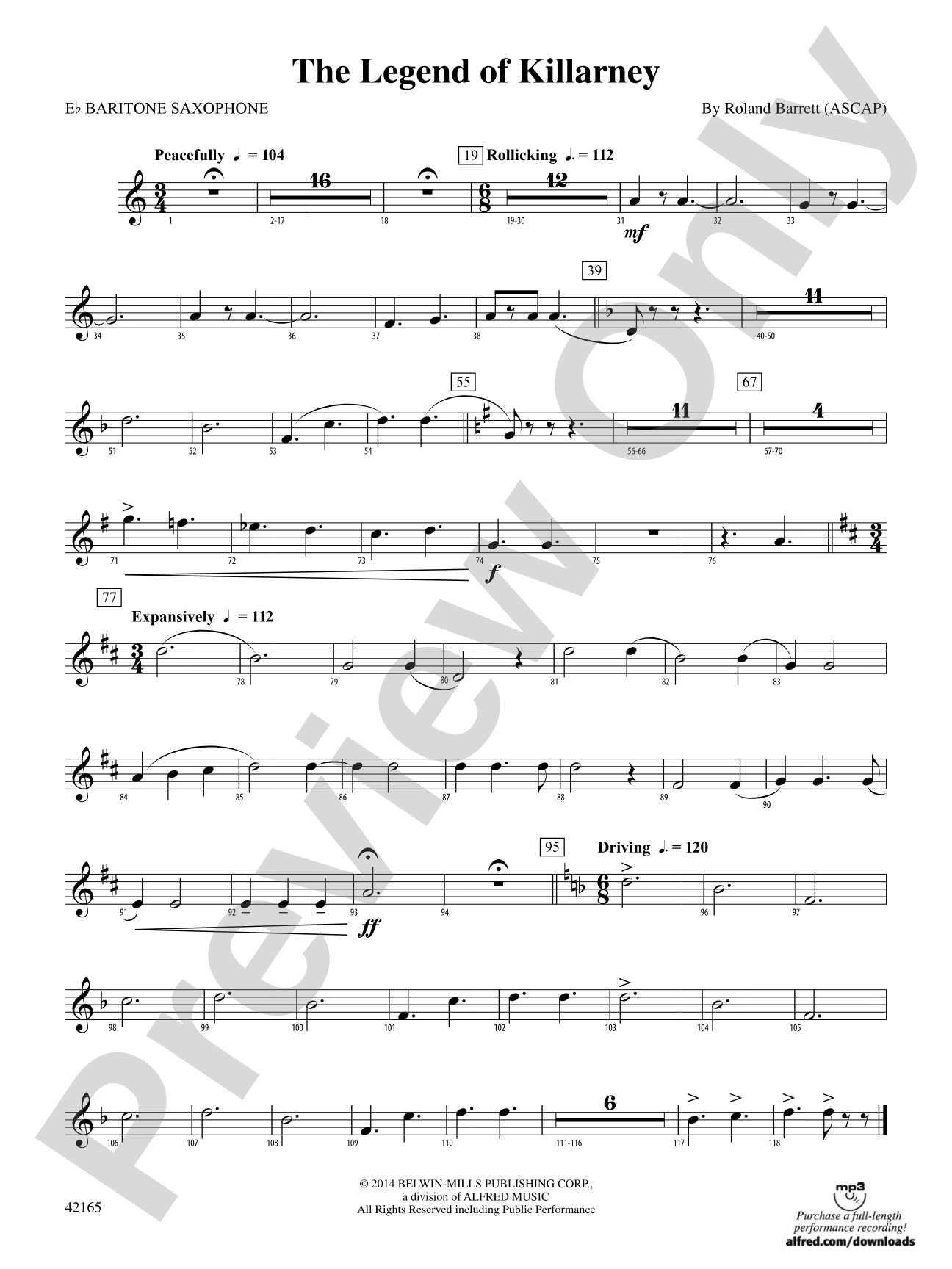 The Legend of Killarney: E-flat Baritone Saxophone