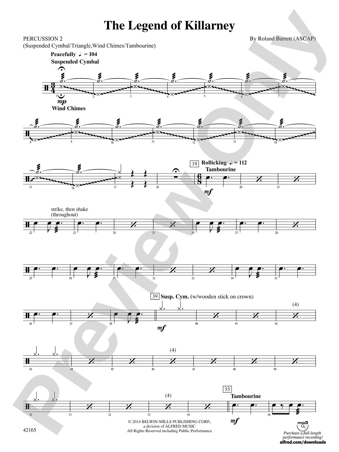 The Legend of Killarney: 2nd Percussion