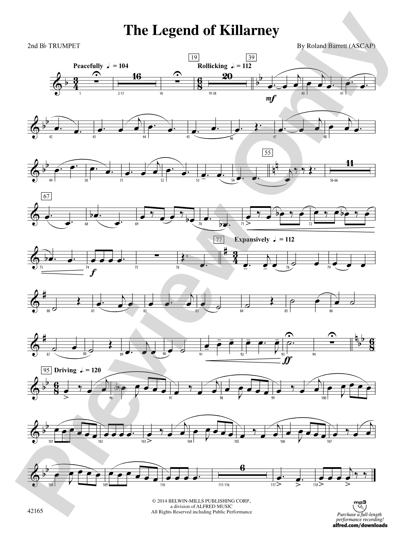 The Legend of Killarney: 2nd B-flat Trumpet