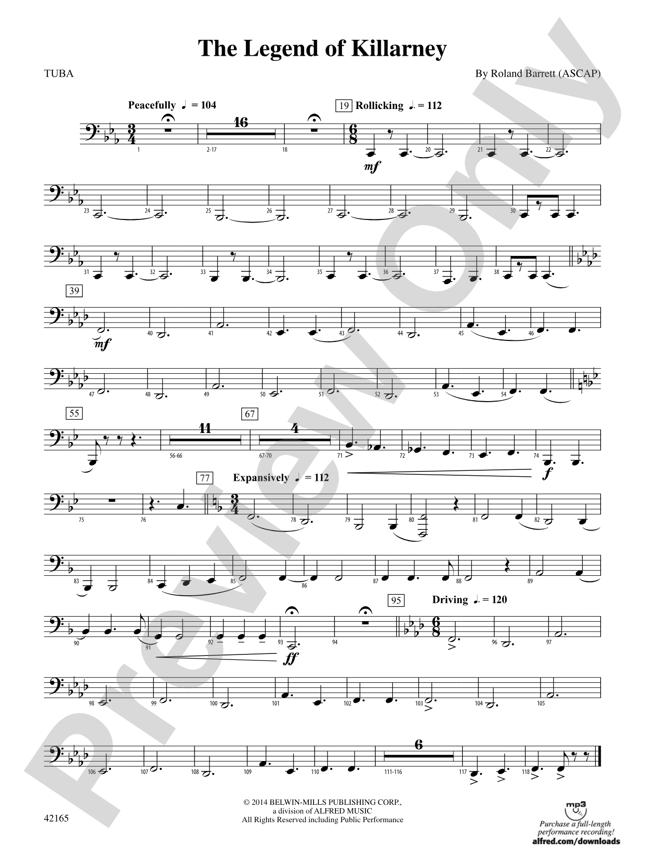 The Legend of Killarney: Tuba