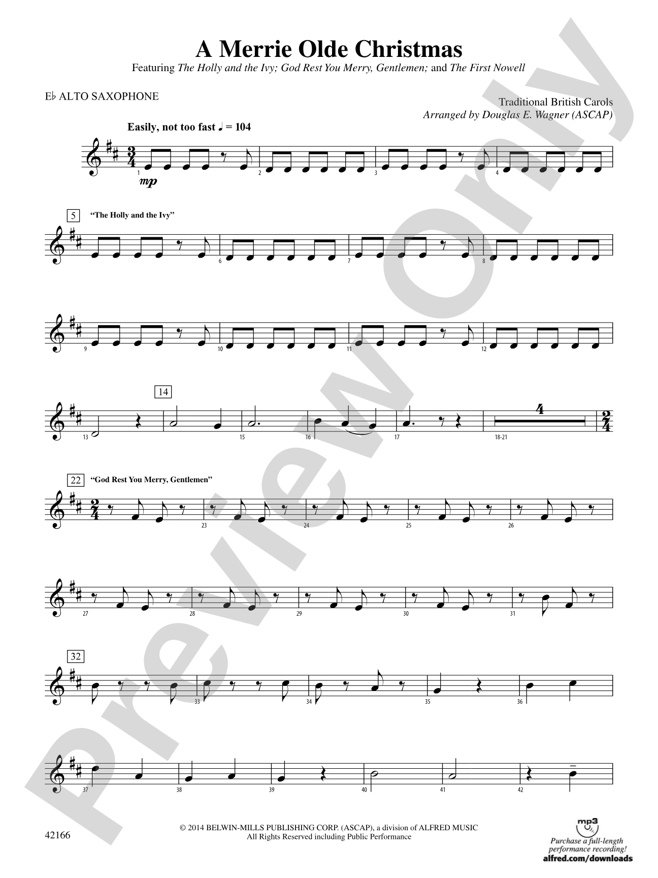 A Merrie Olde Christmas: E-flat Alto Saxophone