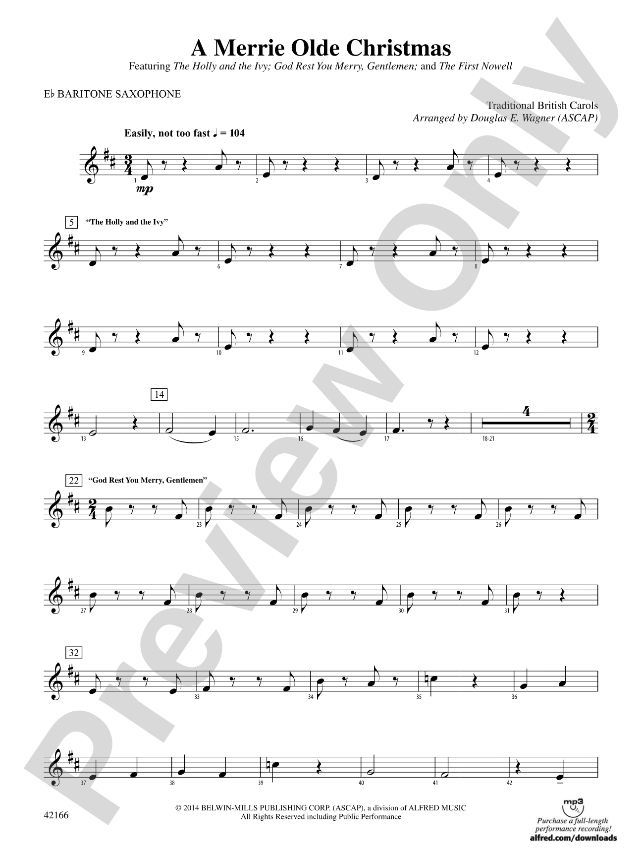 A Merrie Olde Christmas: E-flat Baritone Saxophone