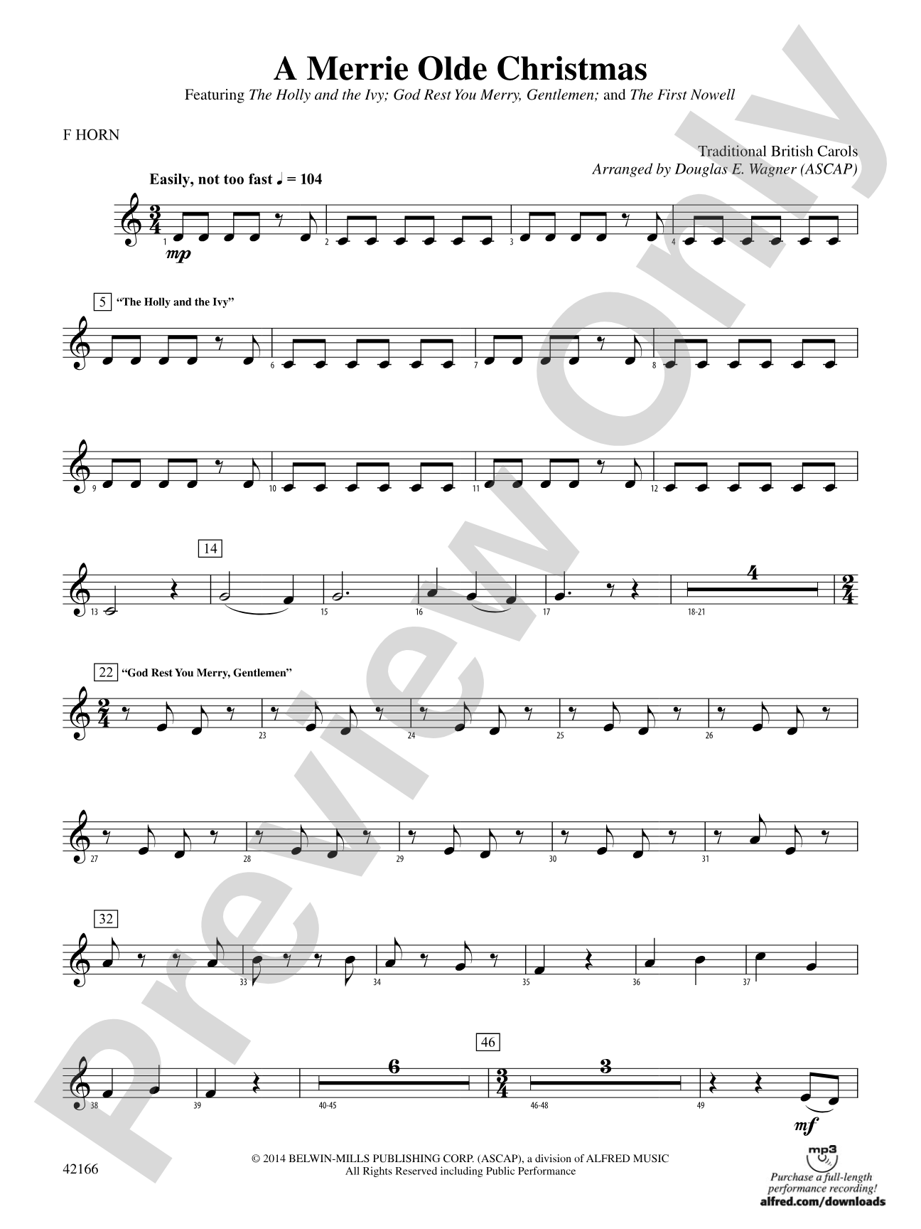 A Merrie Olde Christmas: 1st F Horn