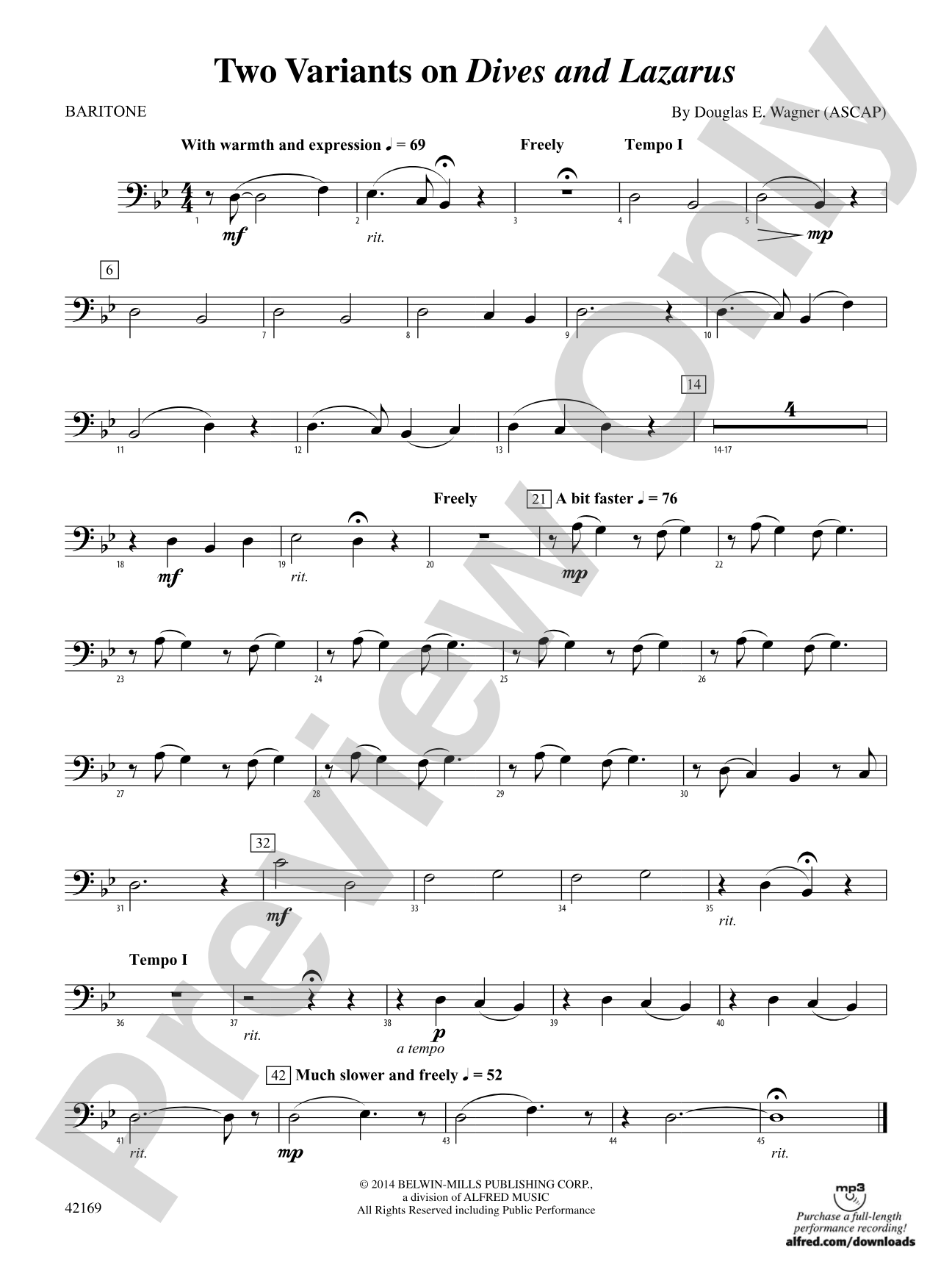 Two Variants on "Dives and Lazarus": Baritone B.C.