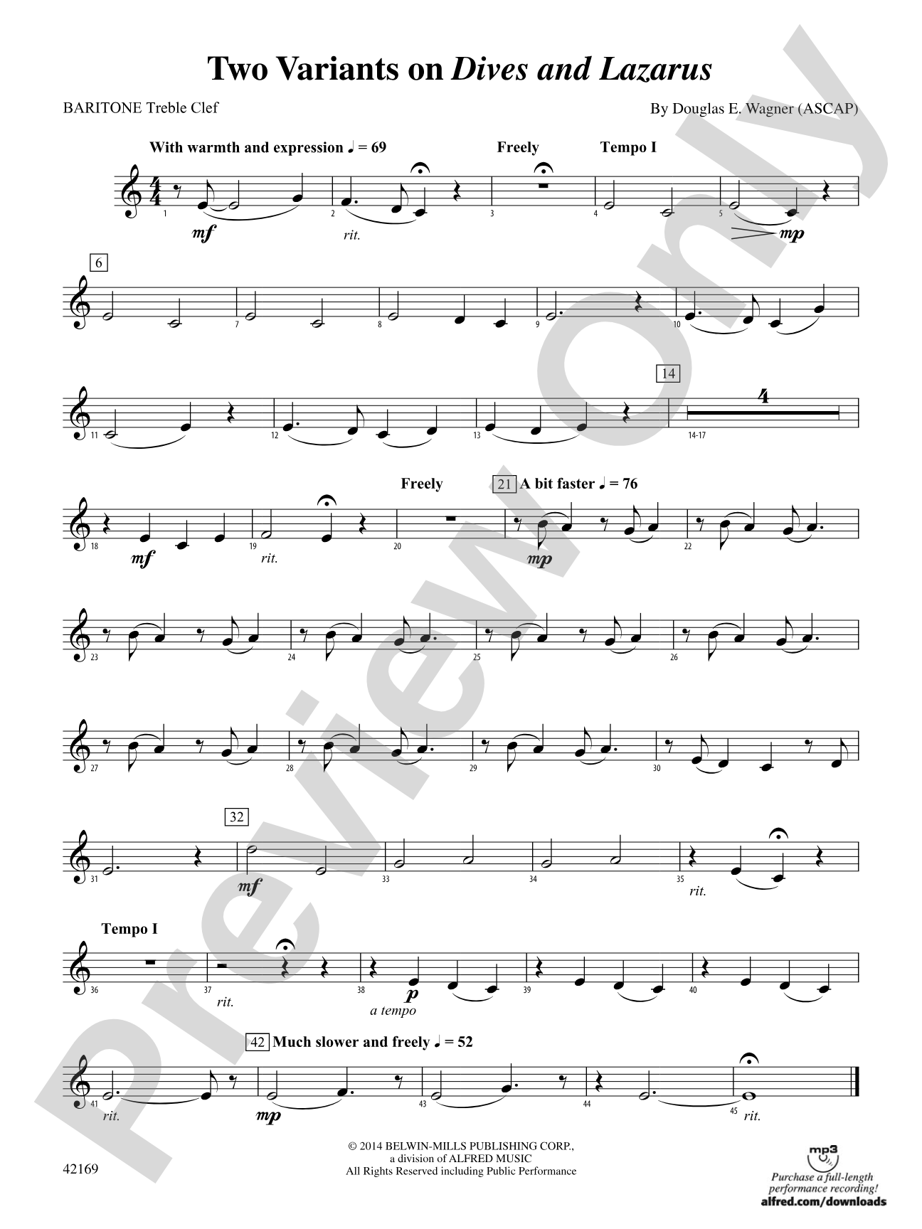 Two Variants on "Dives and Lazarus": Baritone T.C.