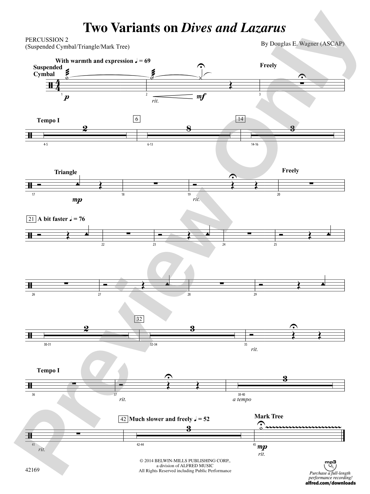 Two Variants on "Dives and Lazarus": 2nd Percussion