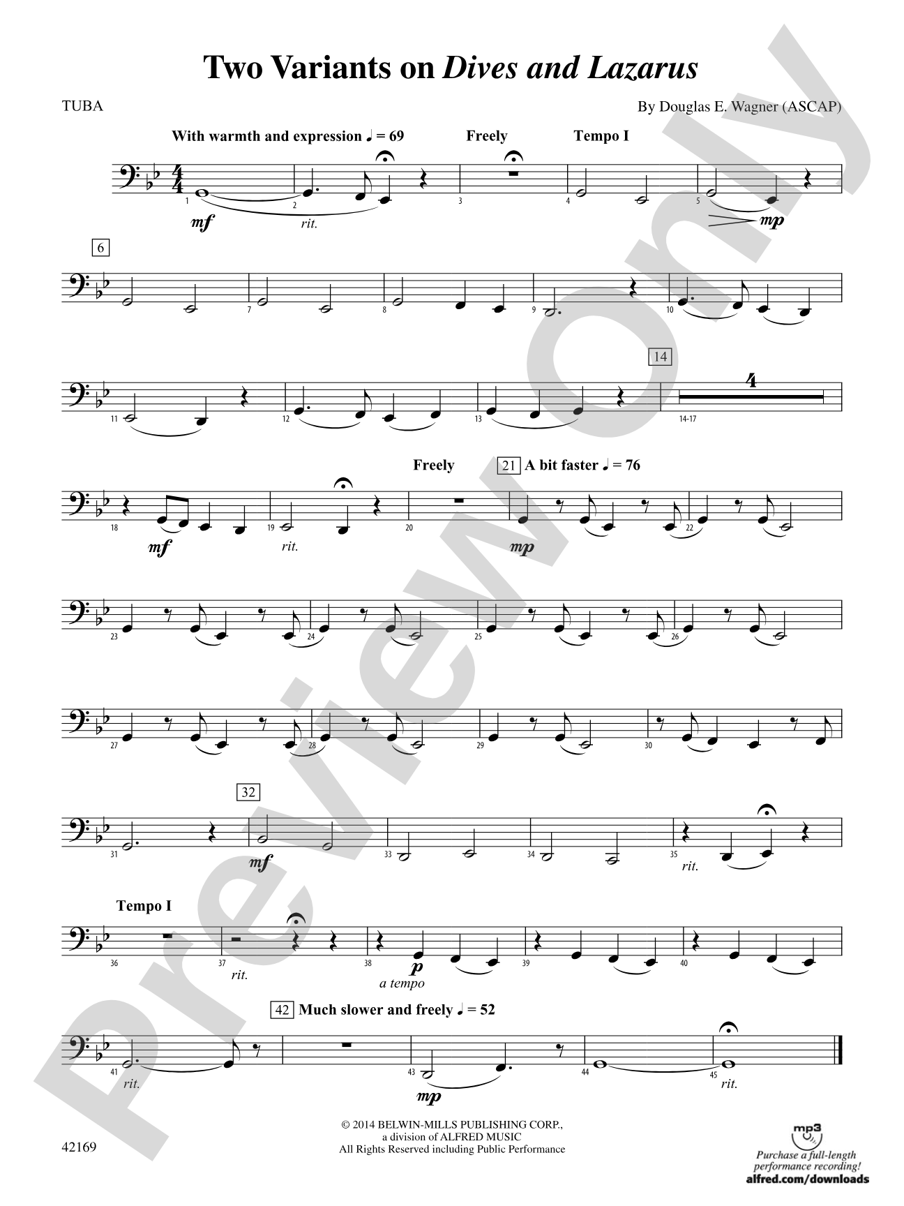 Two Variants on "Dives and Lazarus": Tuba
