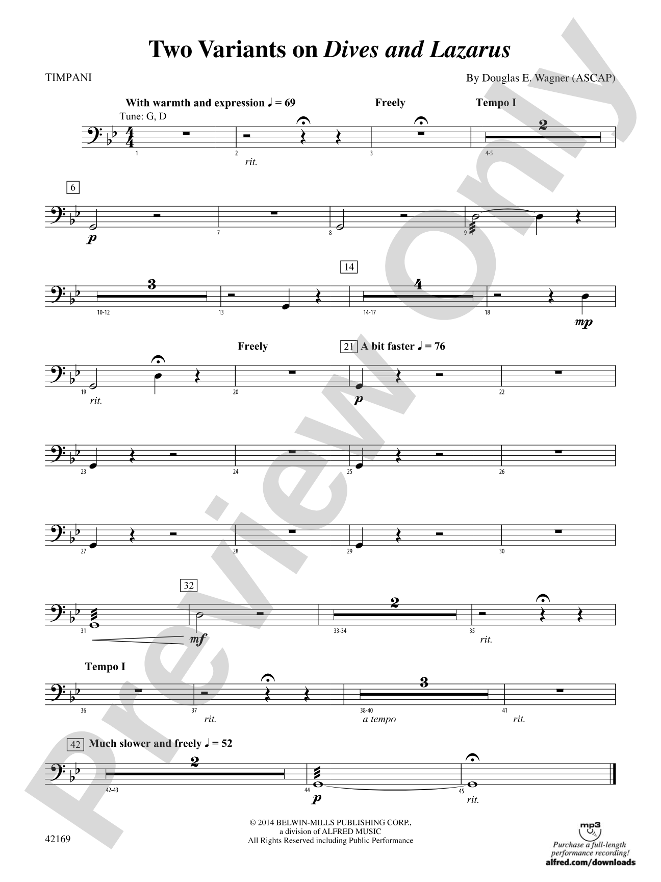 Two Variants on "Dives and Lazarus": Timpani