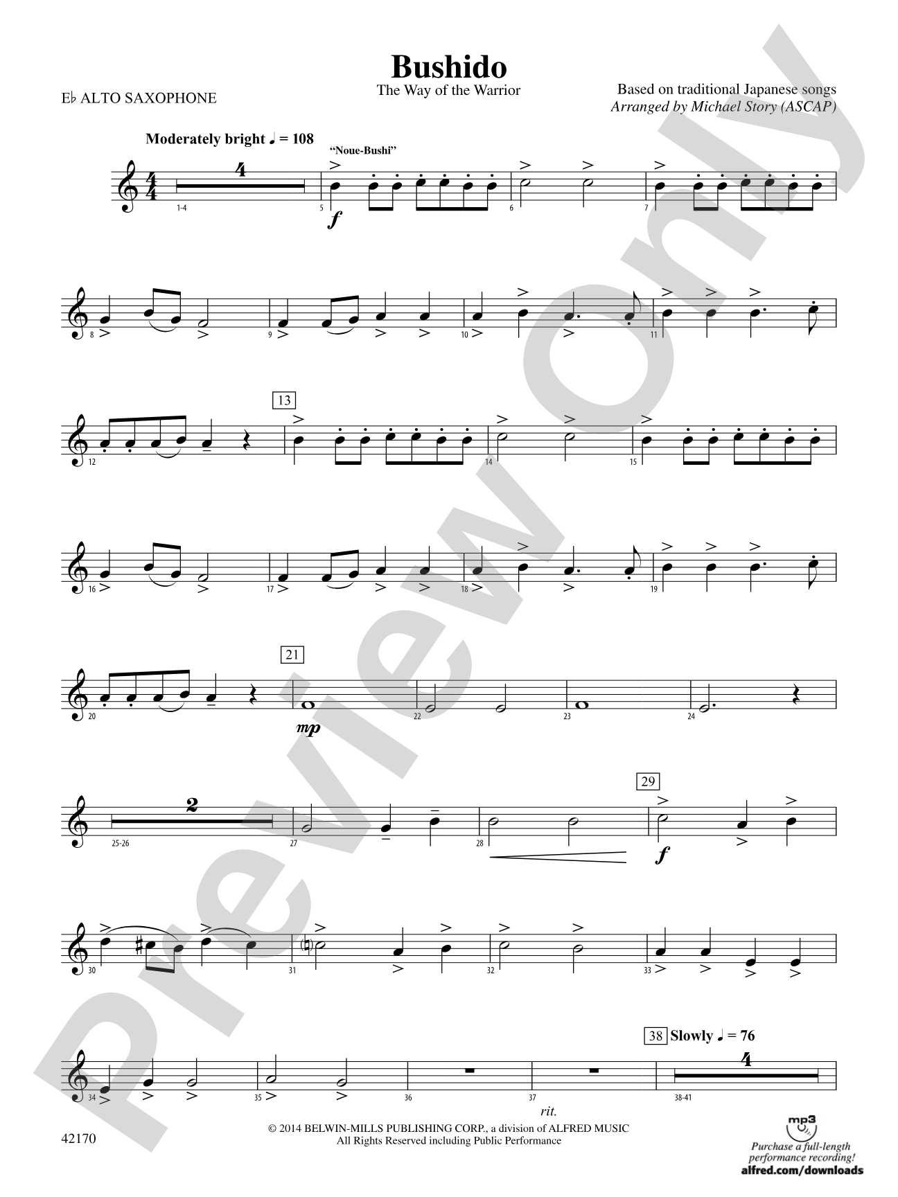 Bushido: E-flat Alto Saxophone