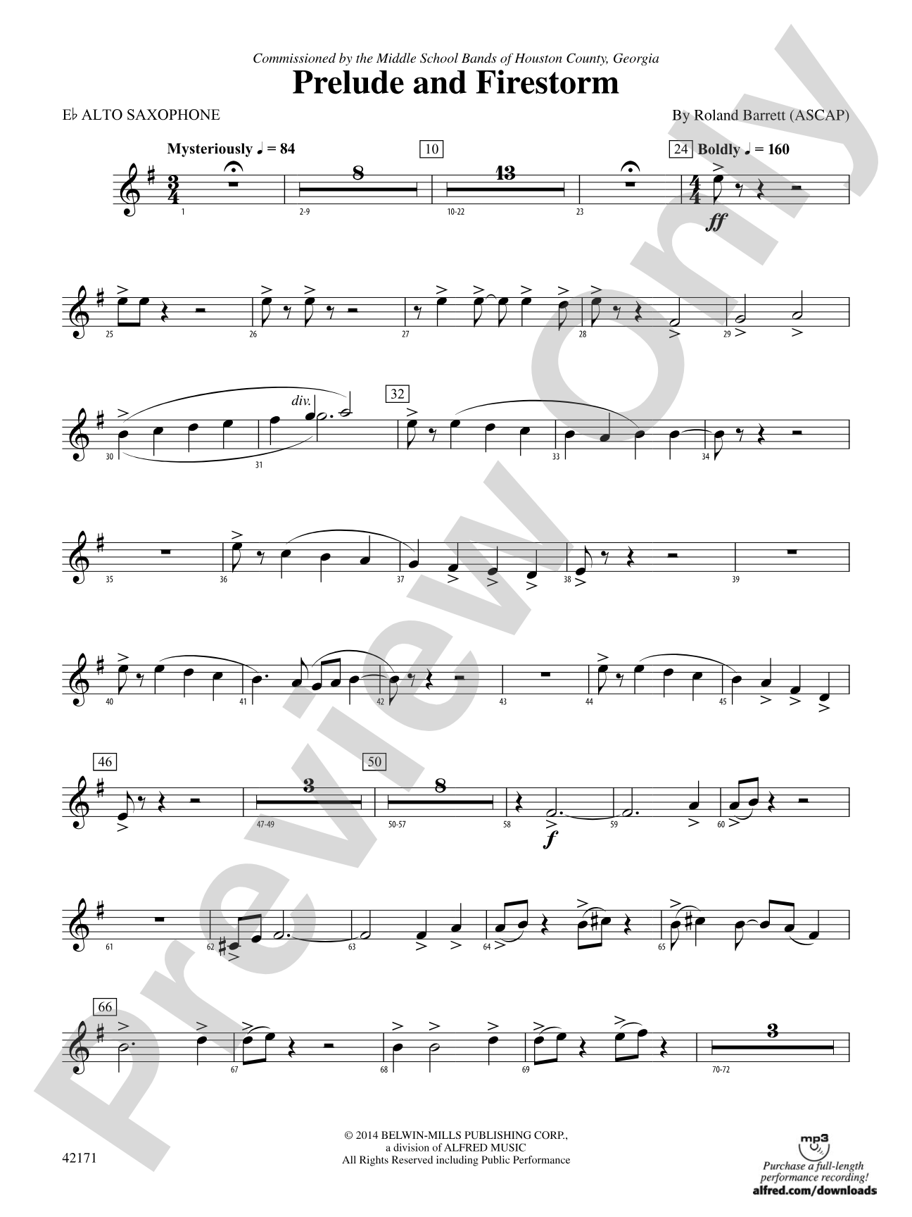 Prelude and Firestorm: E-flat Alto Saxophone