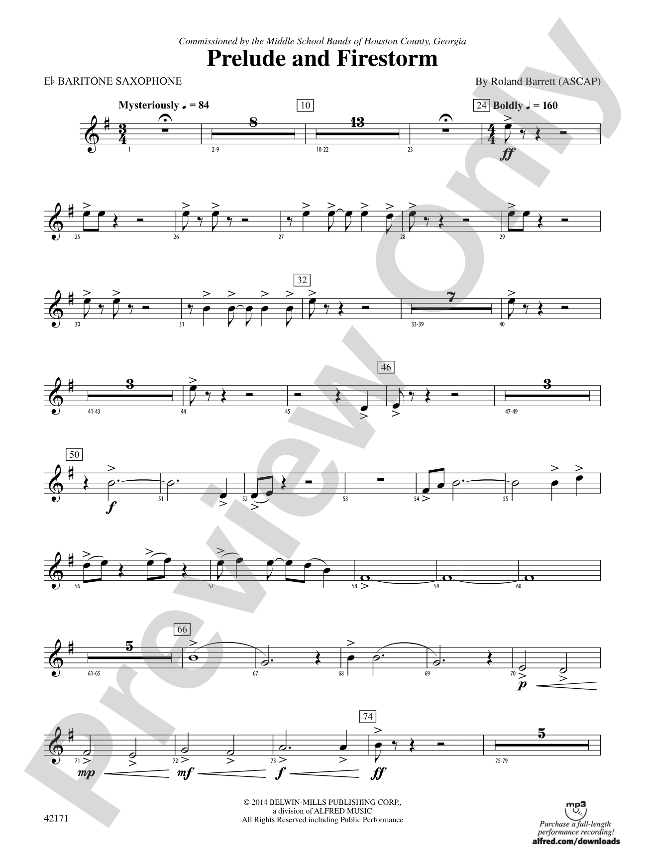 Prelude and Firestorm: E-flat Baritone Saxophone