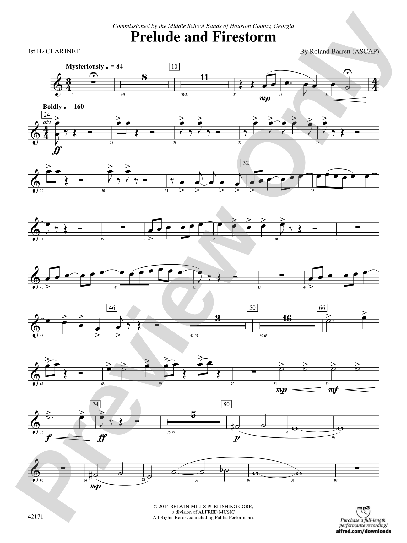 Prelude and Firestorm: 1st B-flat Clarinet
