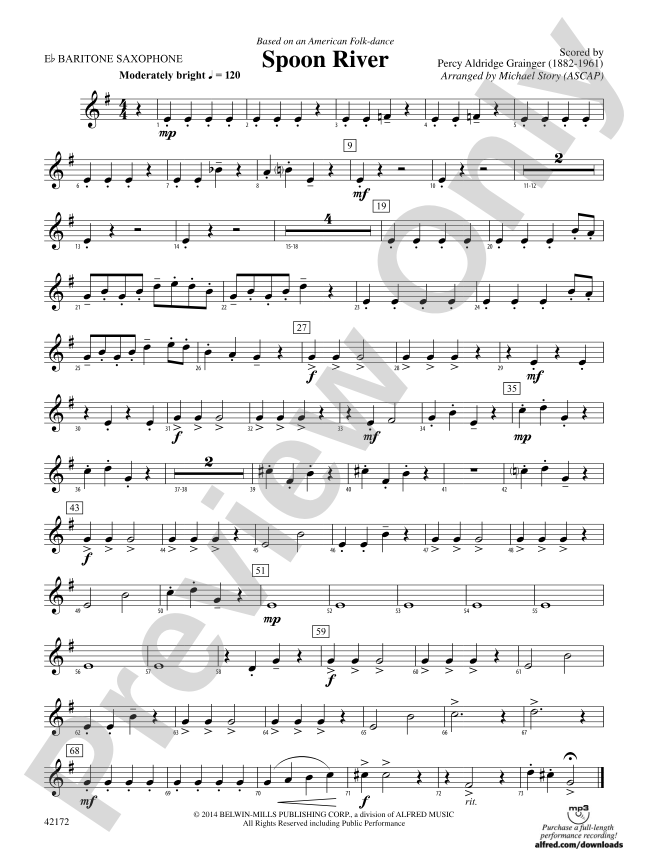 Spoon River: E-flat Baritone Saxophone