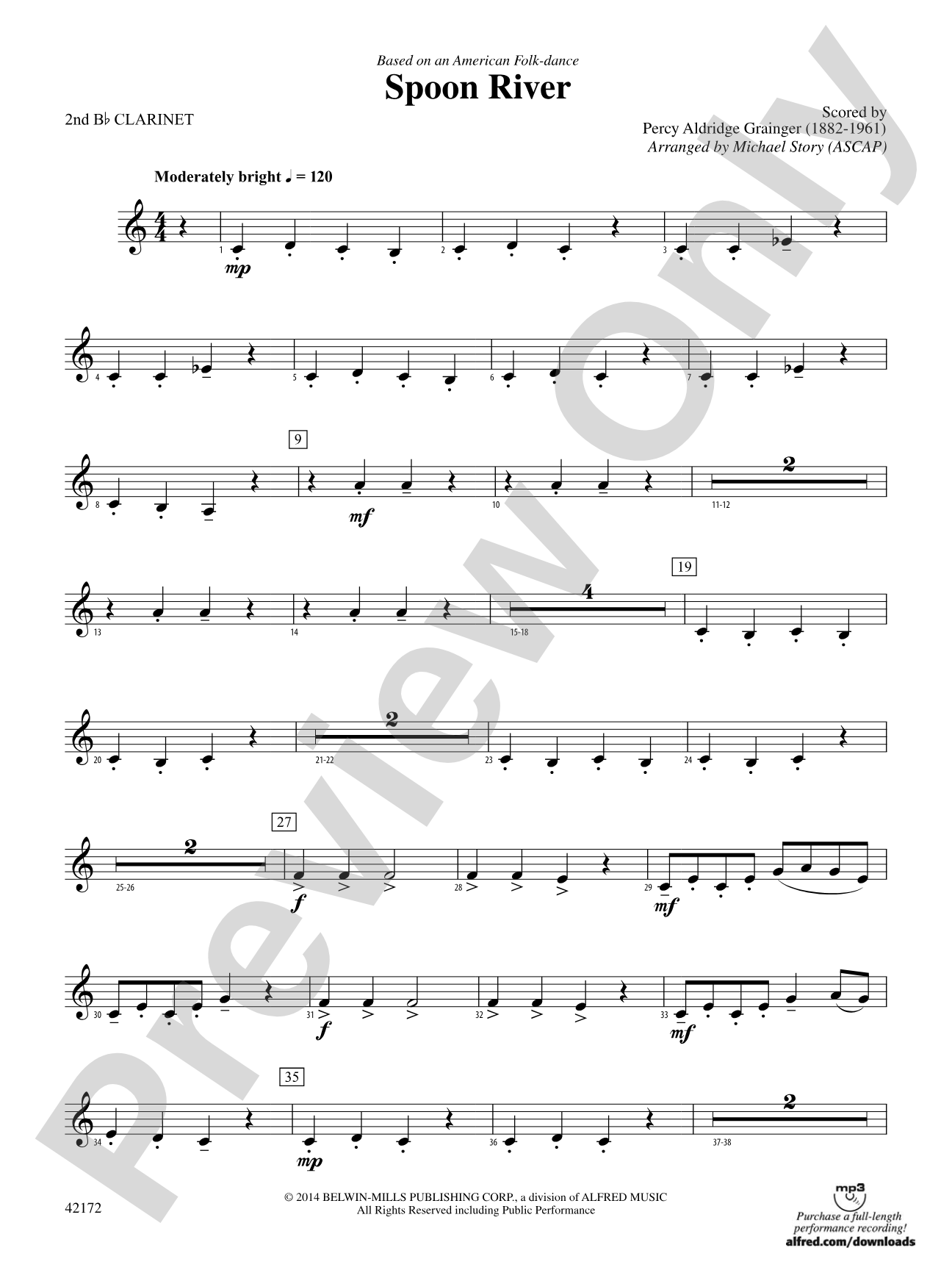 Spoon River: 2nd B-flat Clarinet
