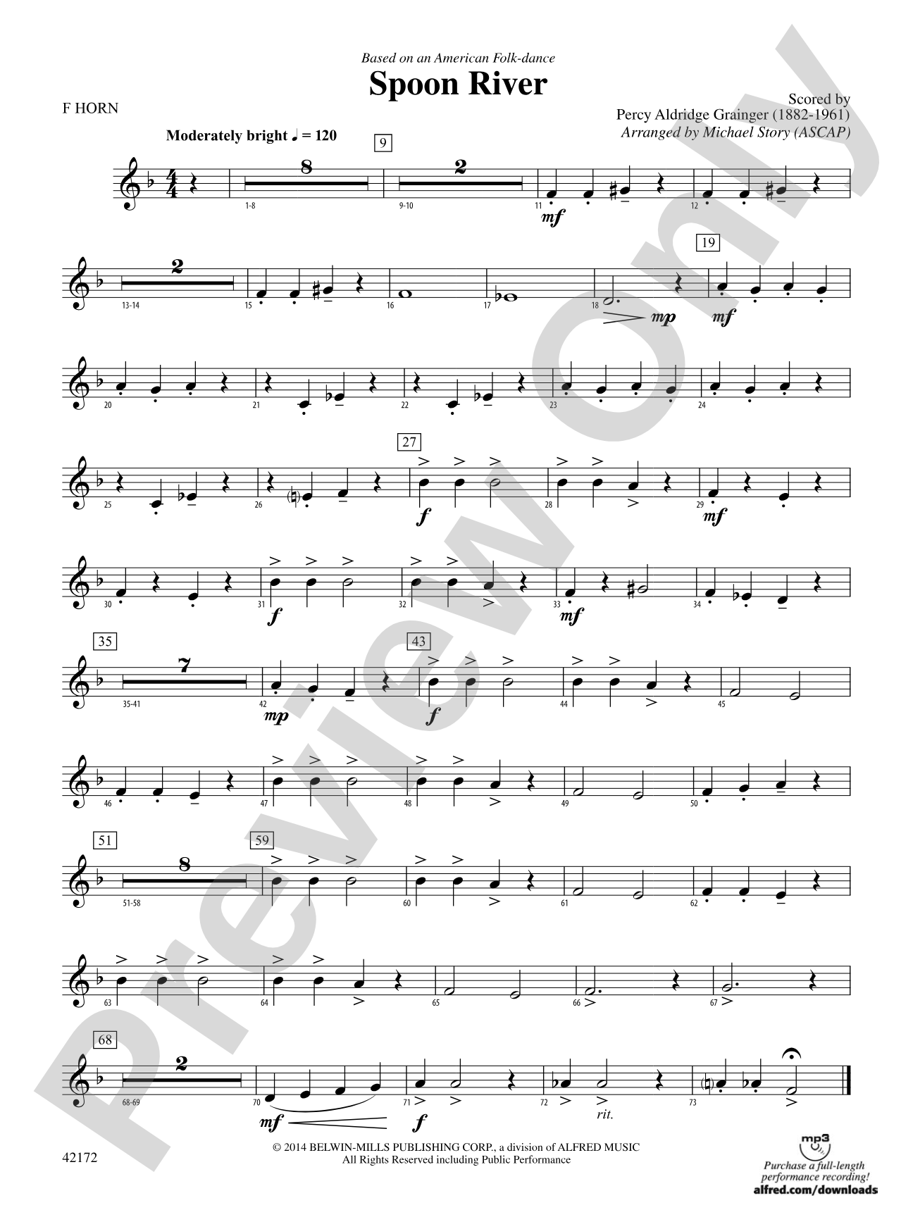 Spoon River: 1st F Horn