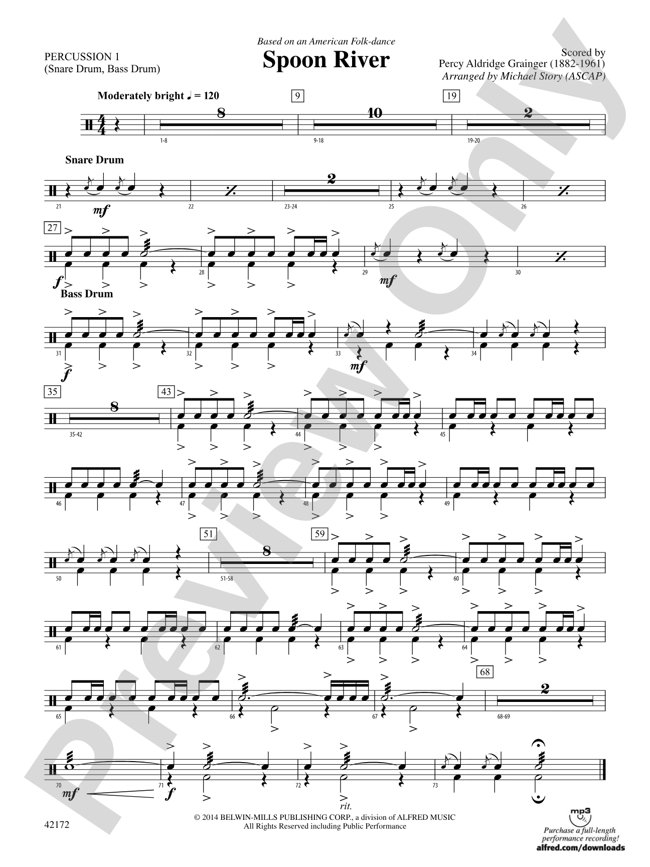 Spoon River: 1st Percussion