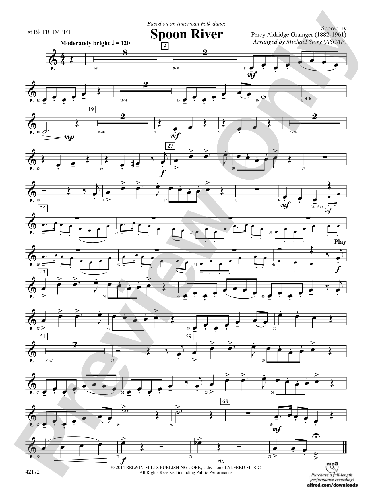 Spoon River: 1st B-flat Trumpet