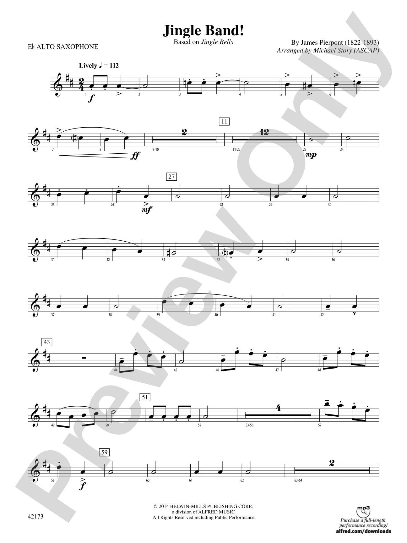 Jingle Band!: E-flat Alto Saxophone