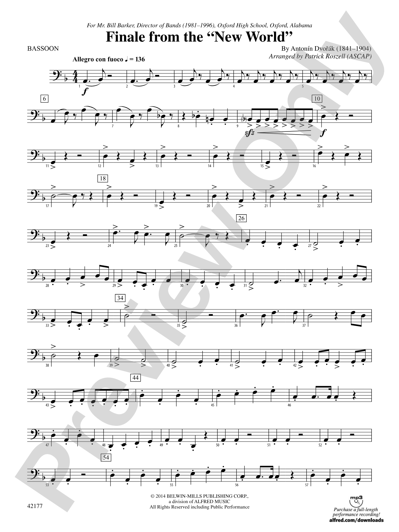 "The New World," Finale from: Bassoon