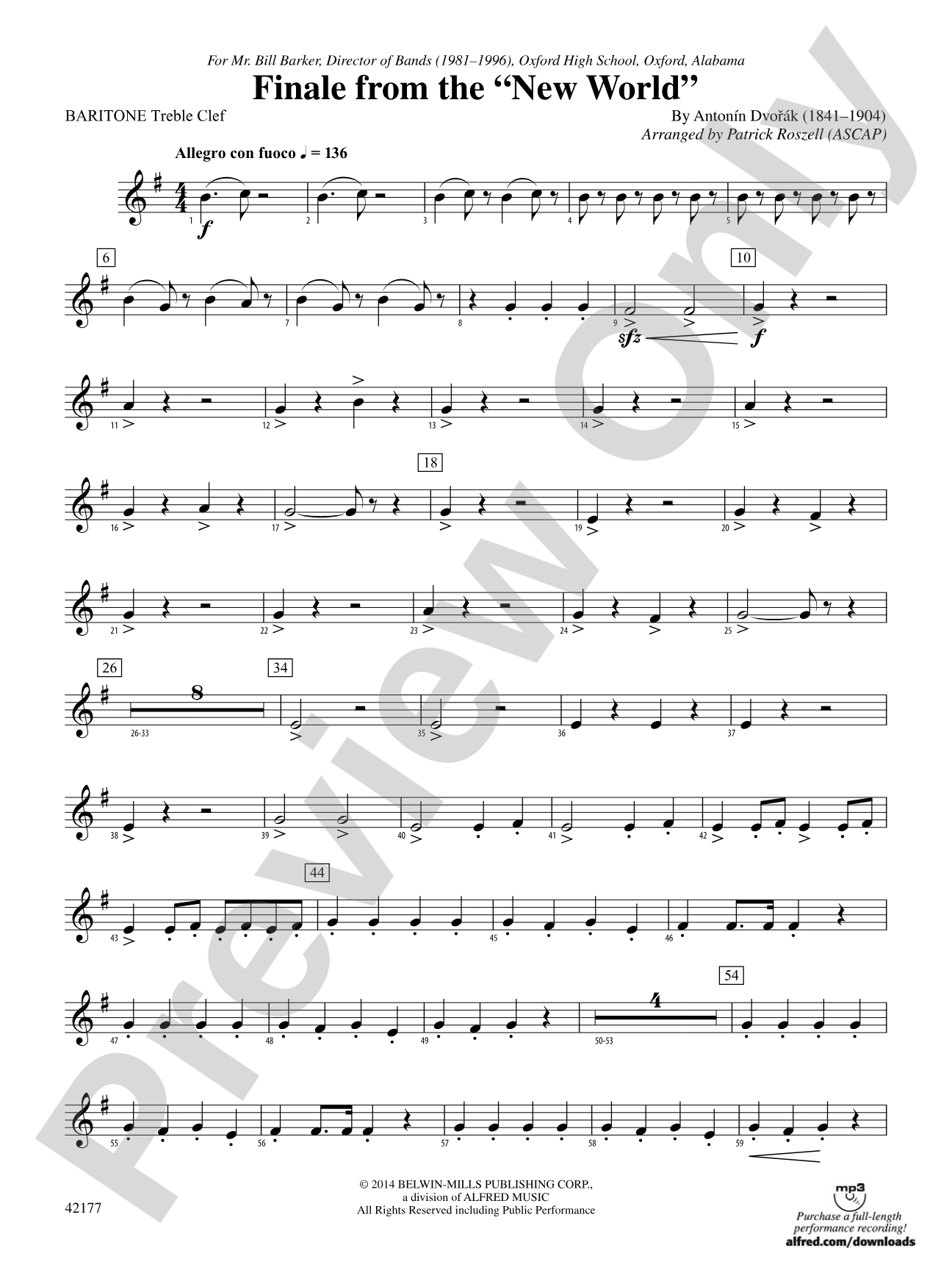 "The New World," Finale from: Baritone T.C.