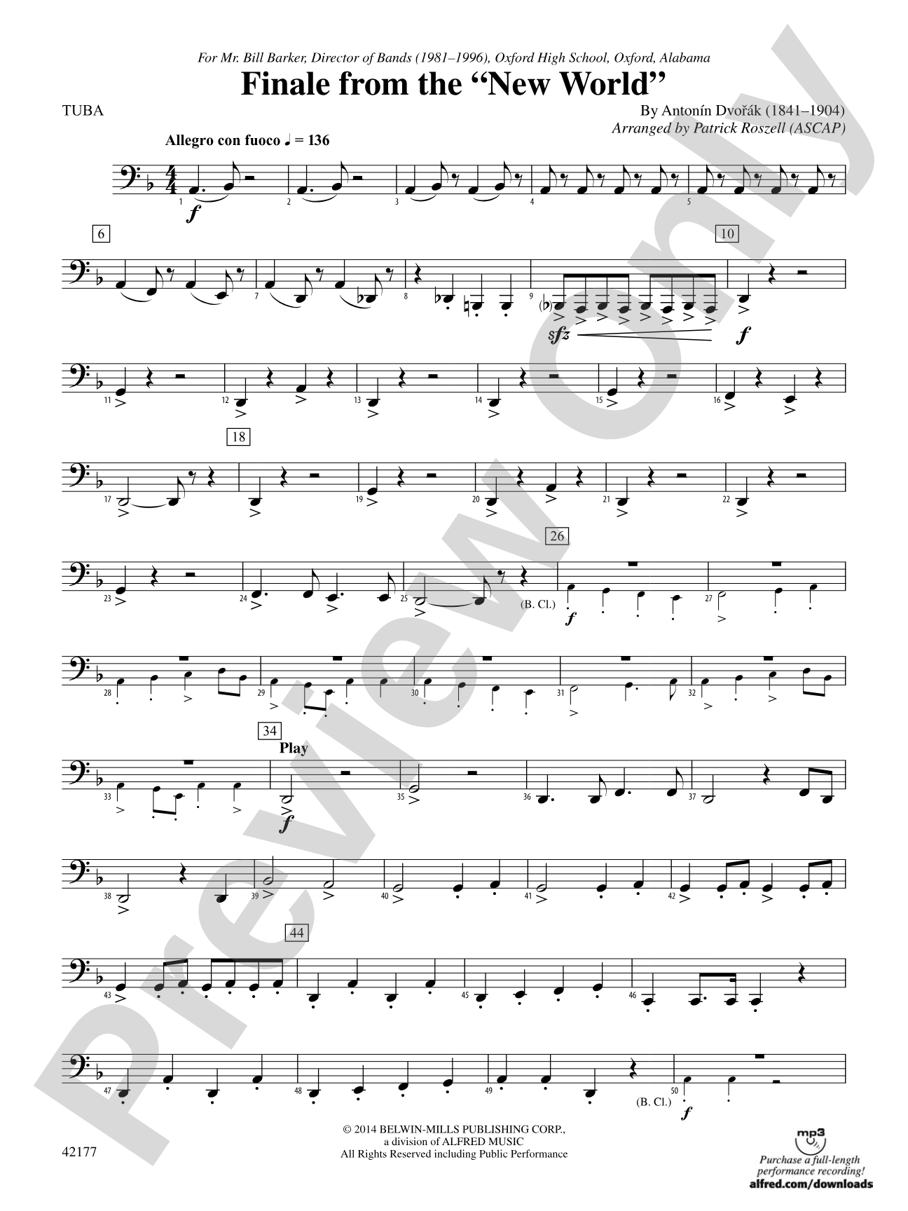 "The New World," Finale from: Tuba