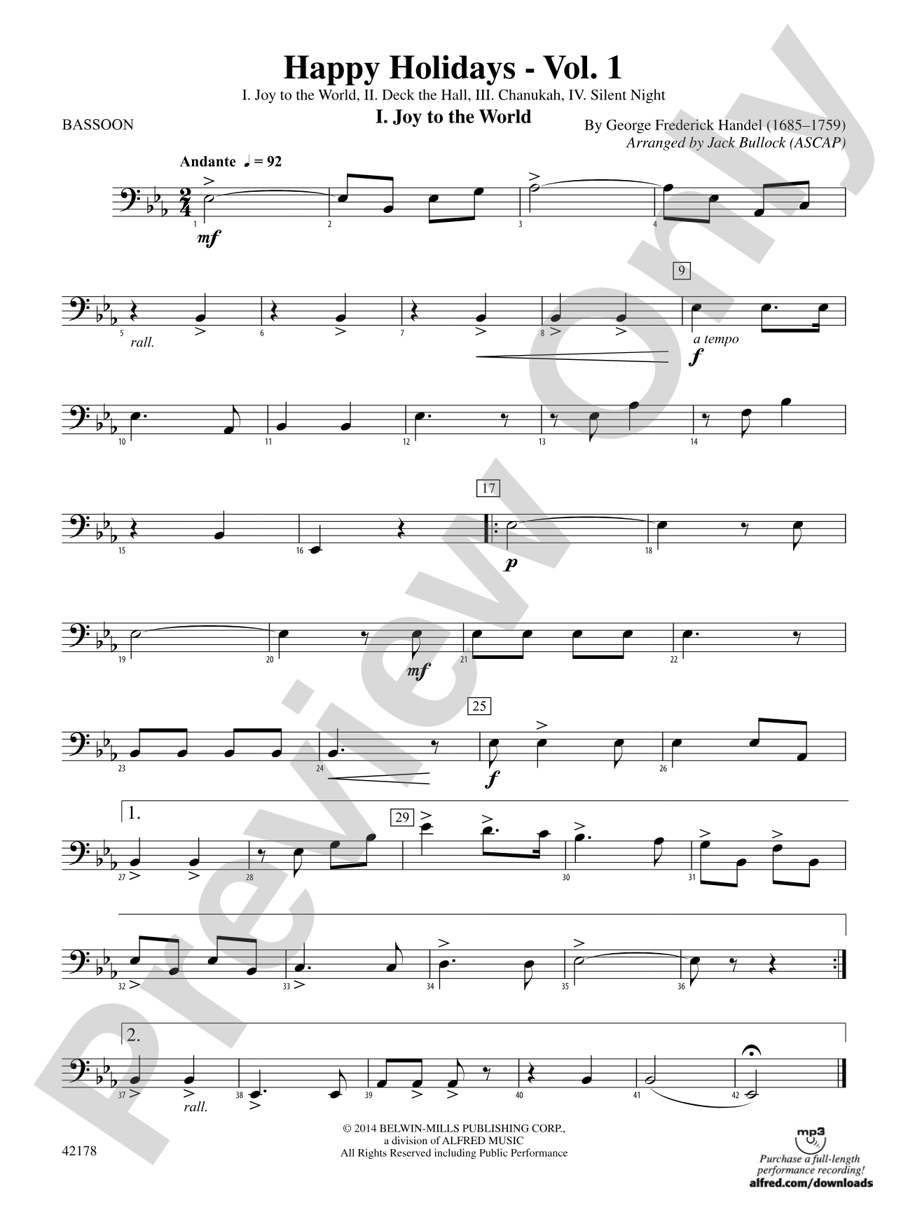 Happy Holidays---Vol. 1: Bassoon