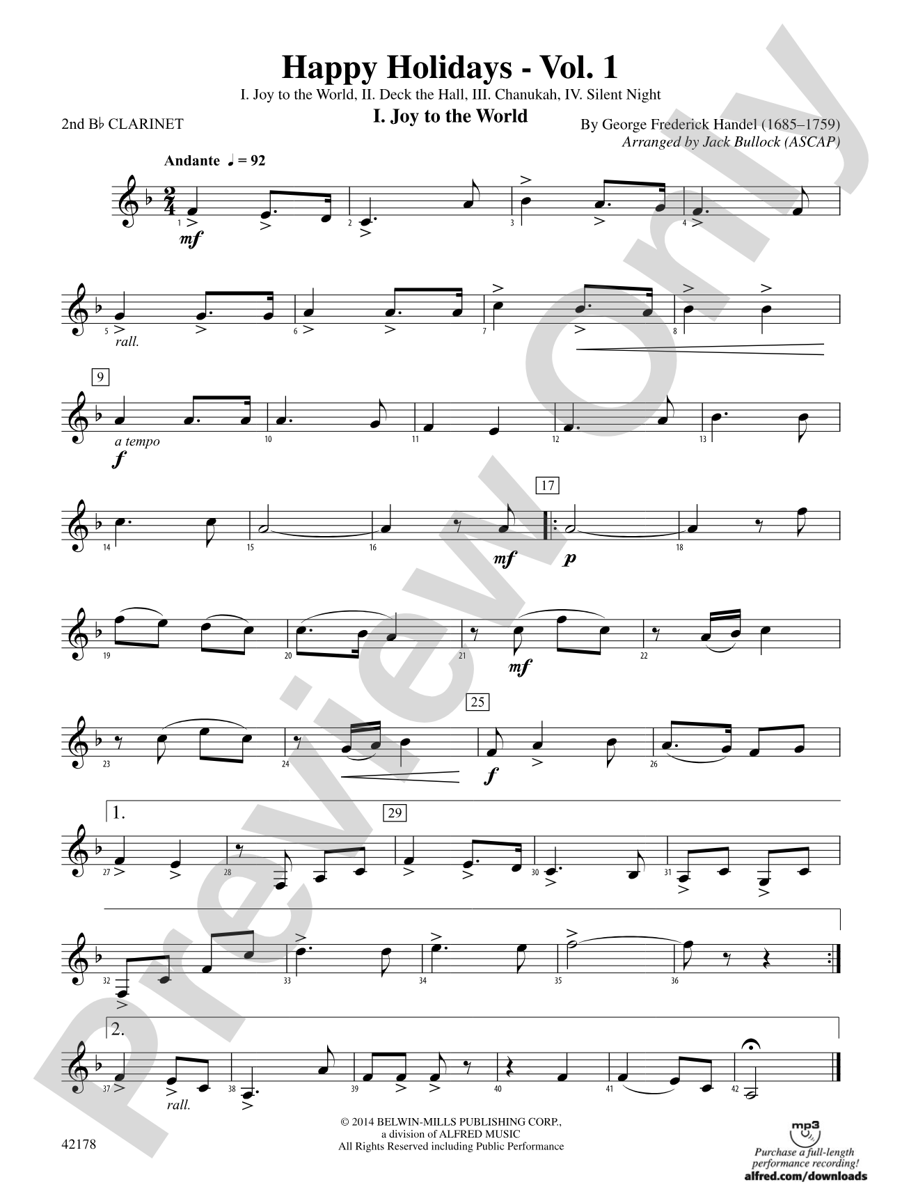 Happy Holidays---Vol. 1: 2nd B-flat Clarinet