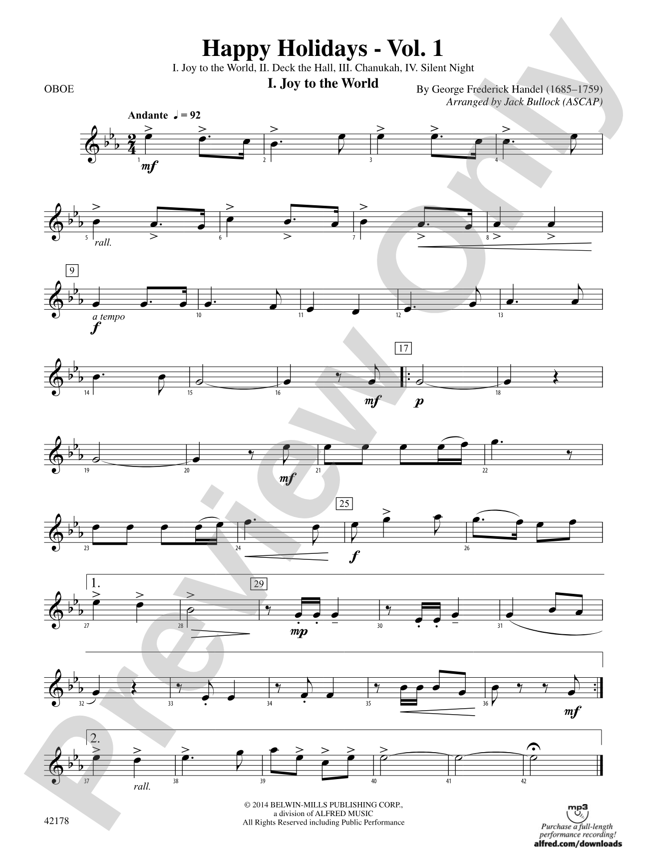 Happy Holidays---Vol. 1: Oboe