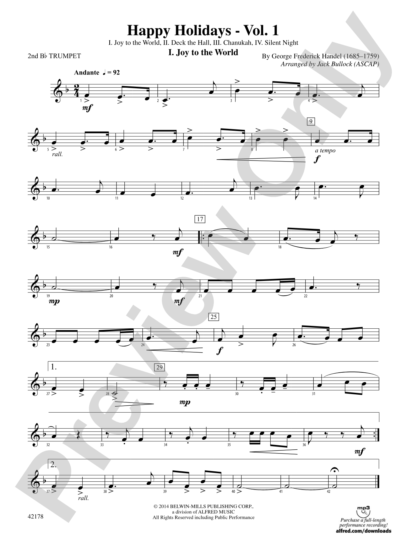 Happy Holidays---Vol. 1: 2nd B-flat Trumpet