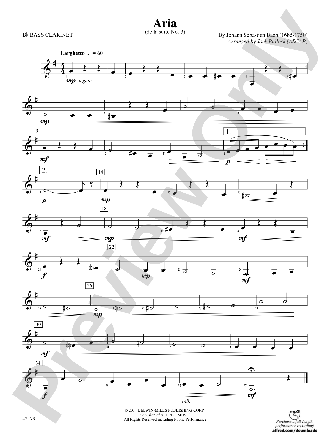 Aria: B-flat Bass Clarinet