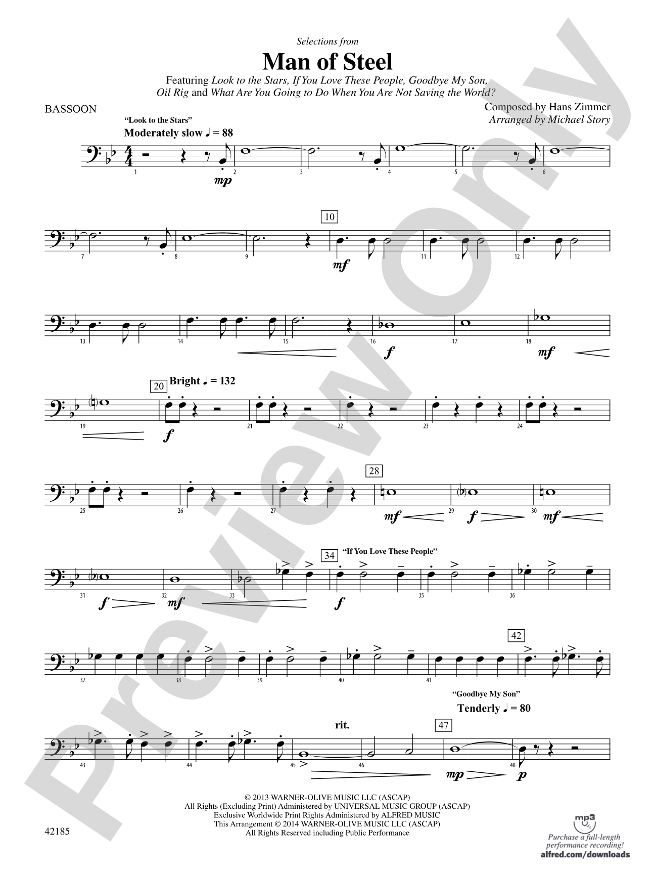 Man of Steel, Selections from: Bassoon