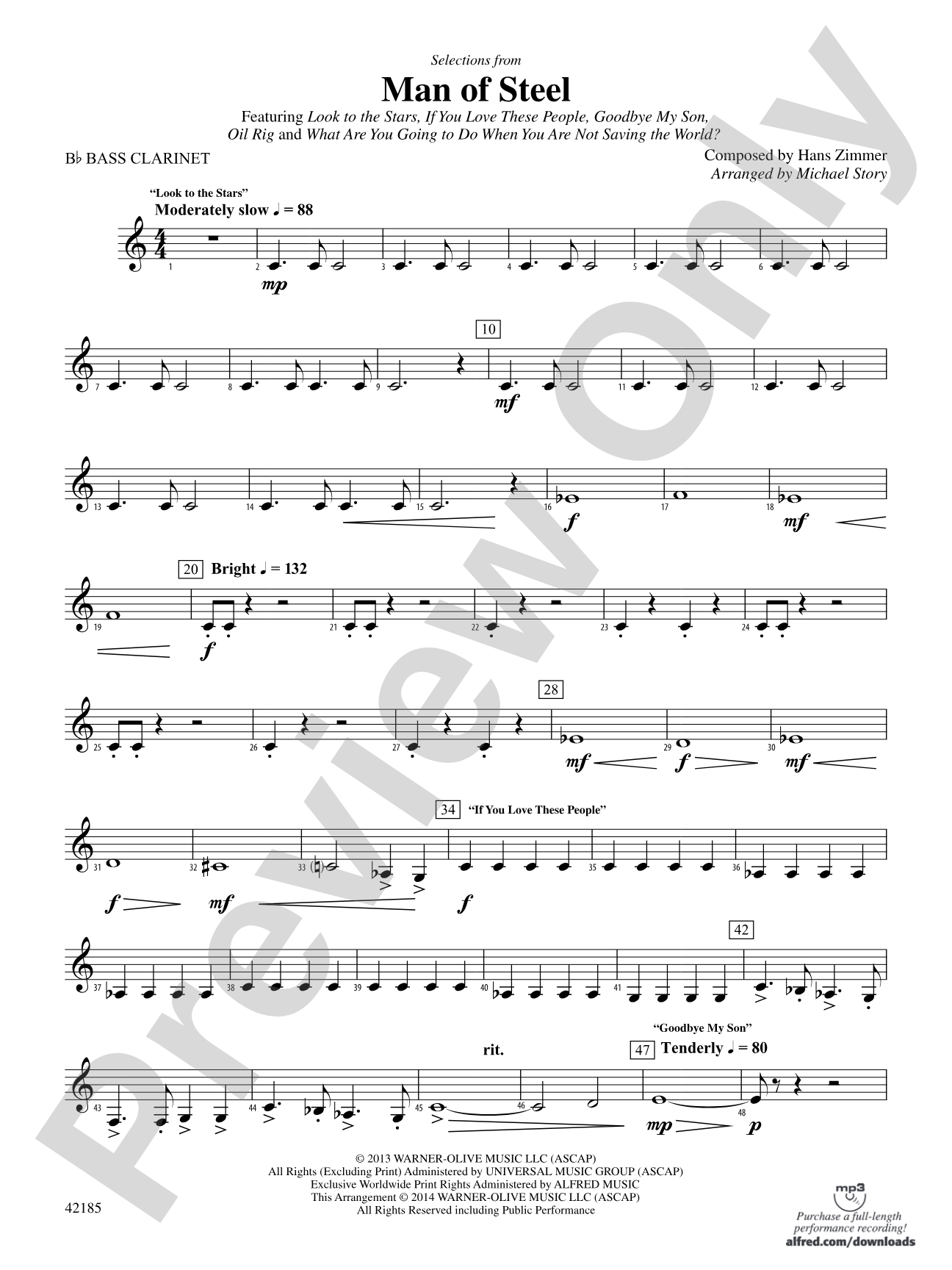 Man of Steel, Selections from: B-flat Bass Clarinet