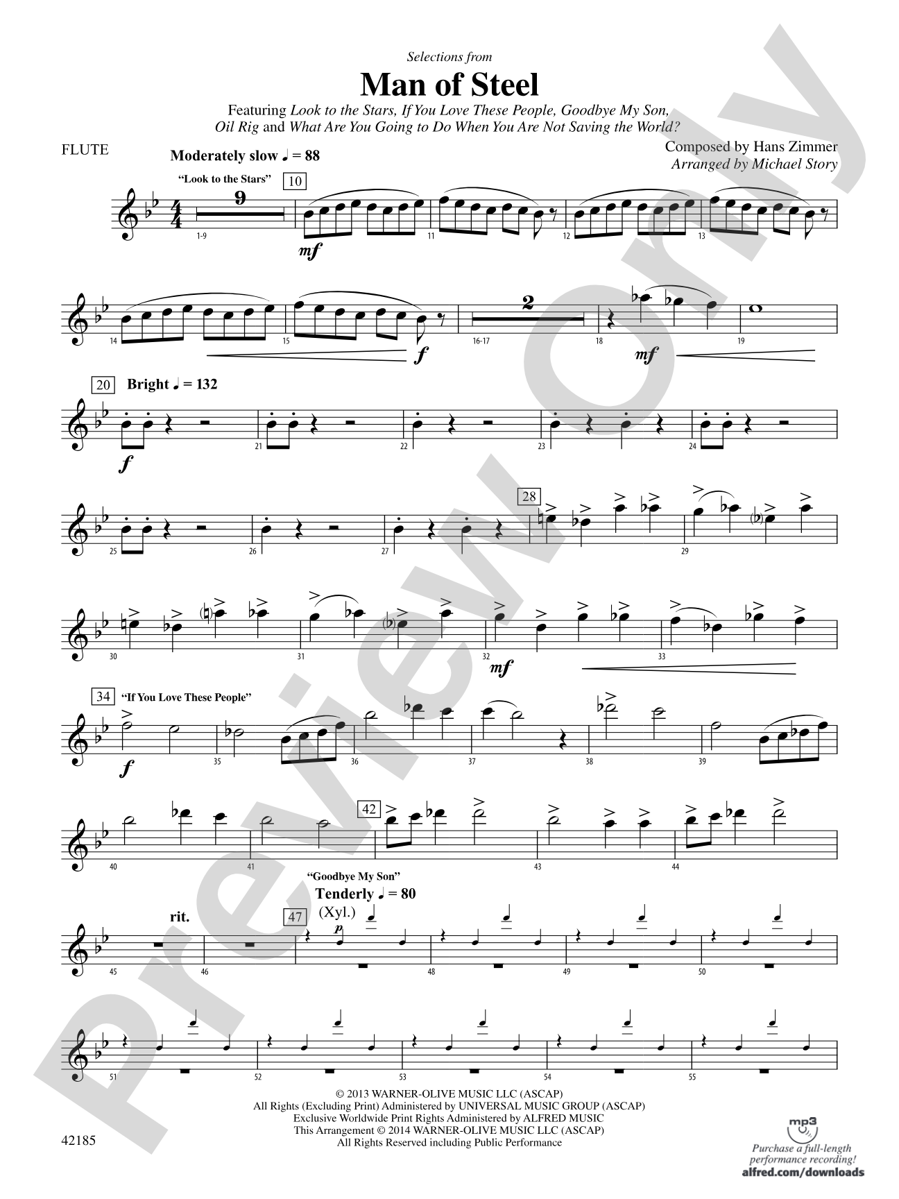 Man of Steel, Selections from: Flute