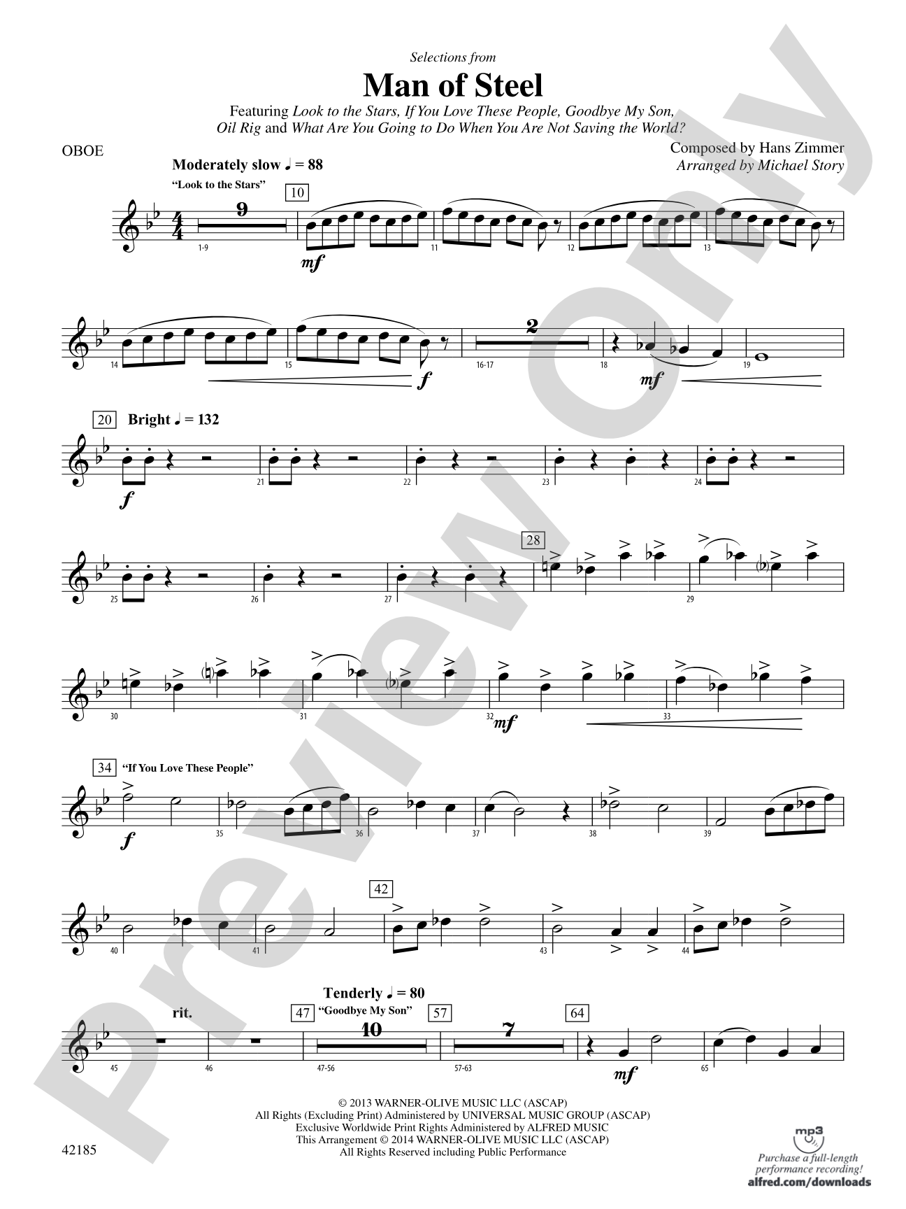 Man of Steel, Selections from: Oboe