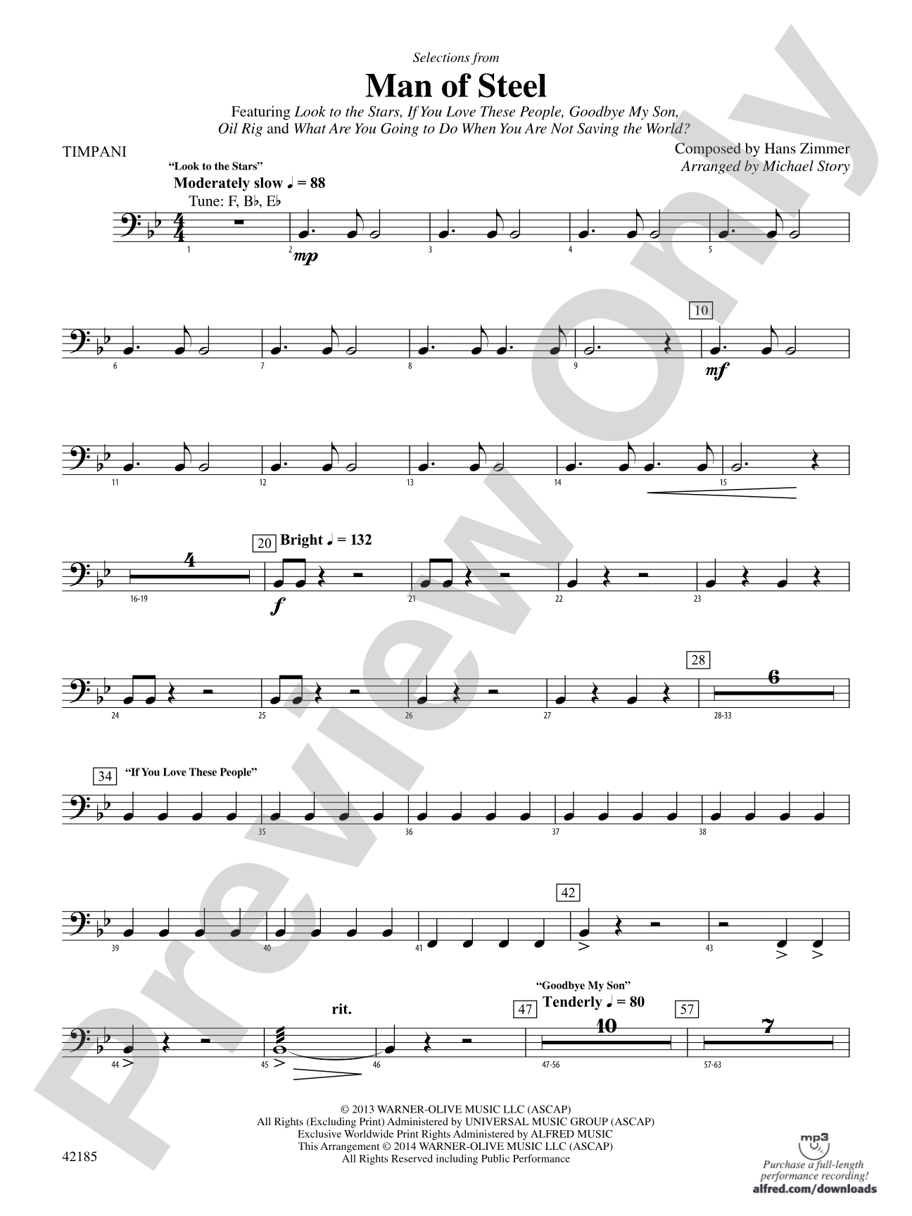 Man of Steel, Selections from: Timpani