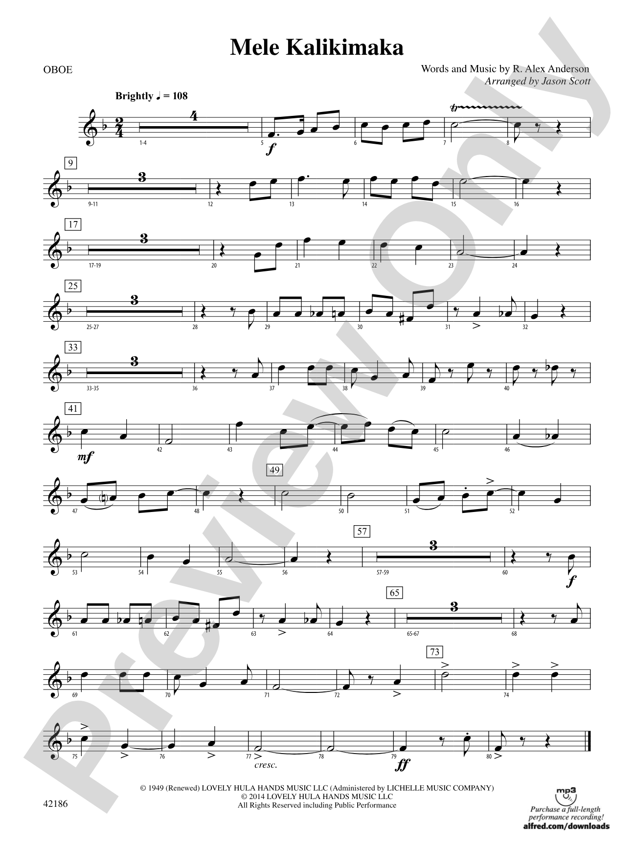 Mele Kalikimaka: Oboe