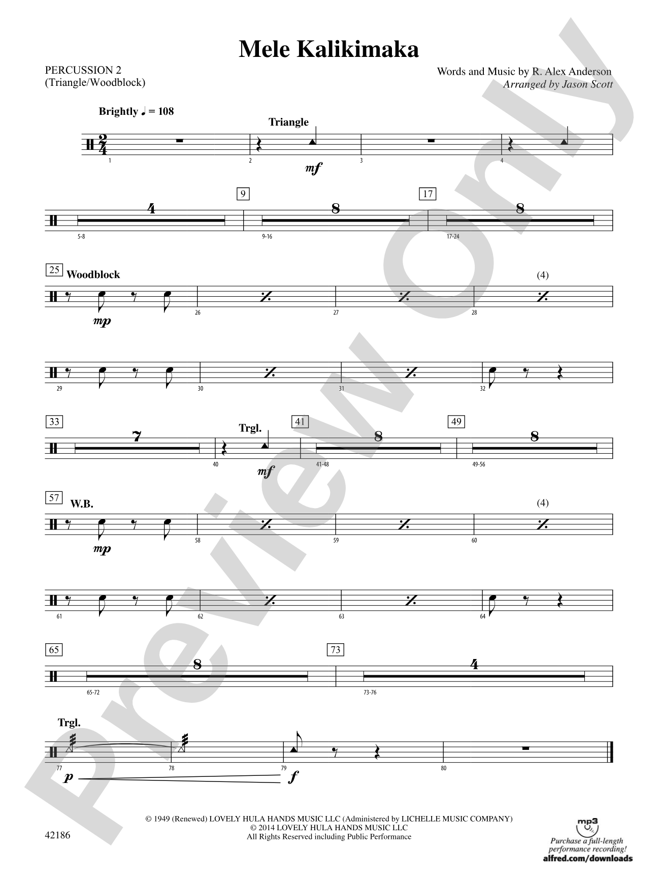 Mele Kalikimaka: 2nd Percussion