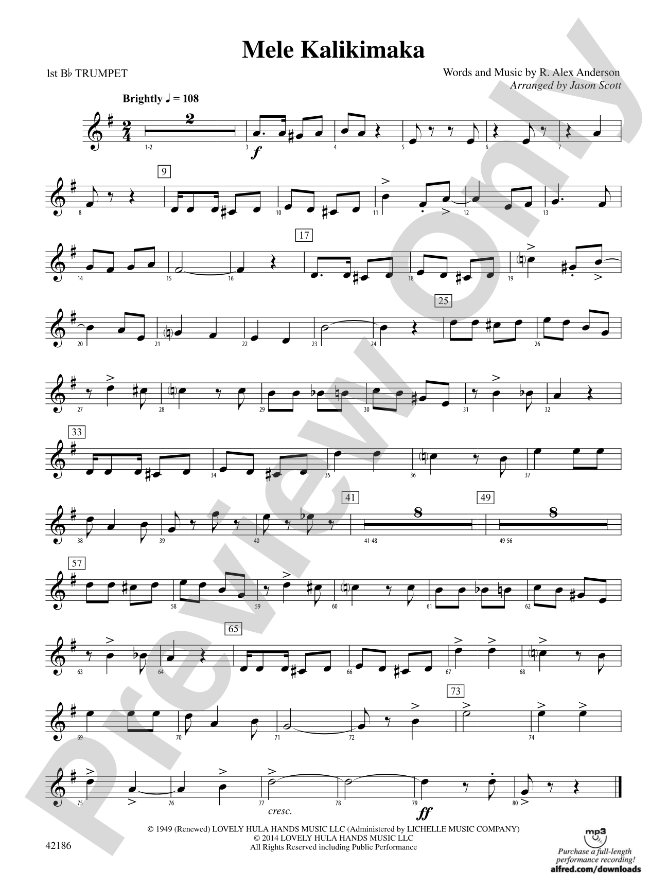 Mele Kalikimaka: 1st B-flat Trumpet