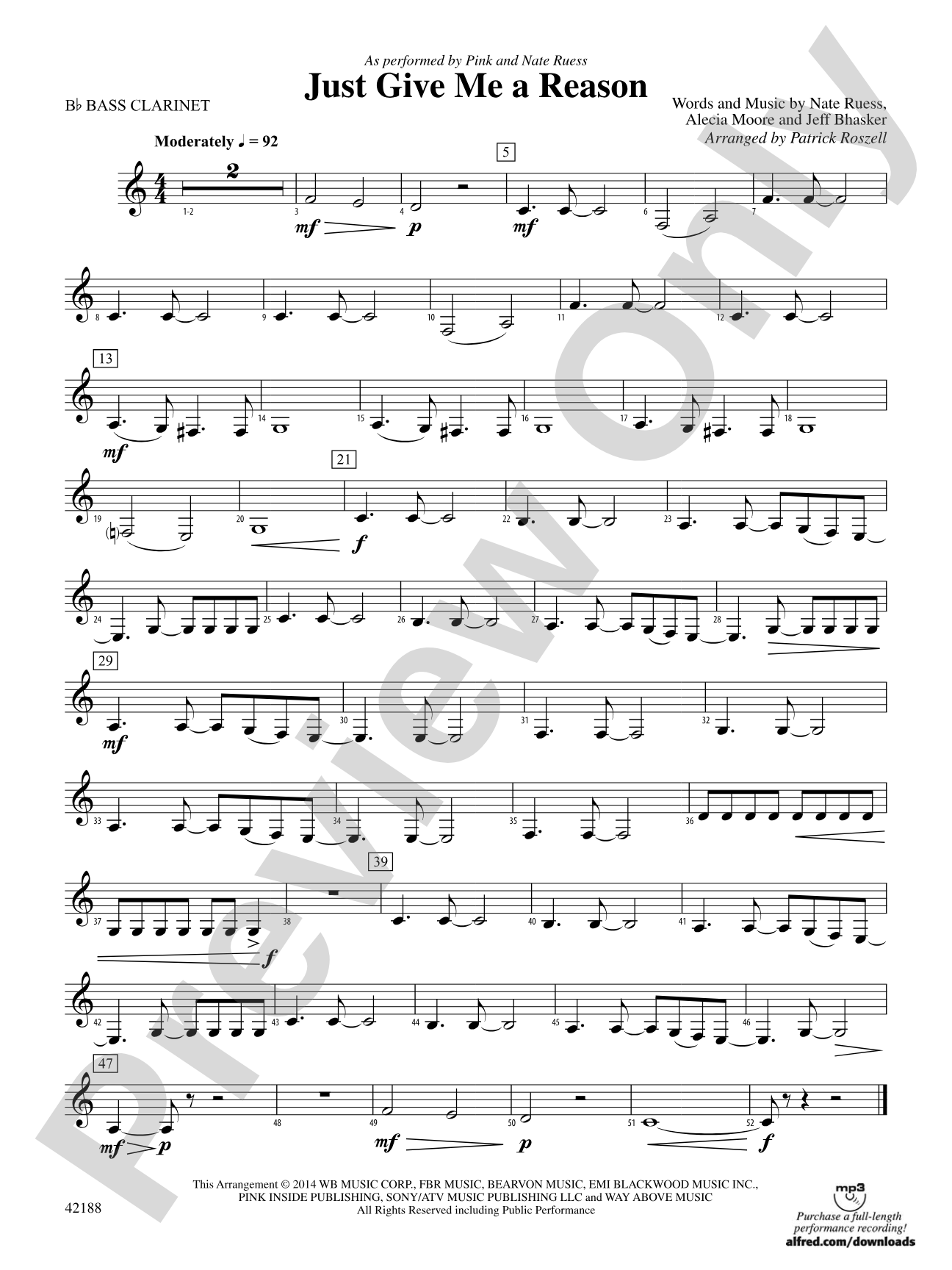 Just Give Me a Reason: B-flat Bass Clarinet