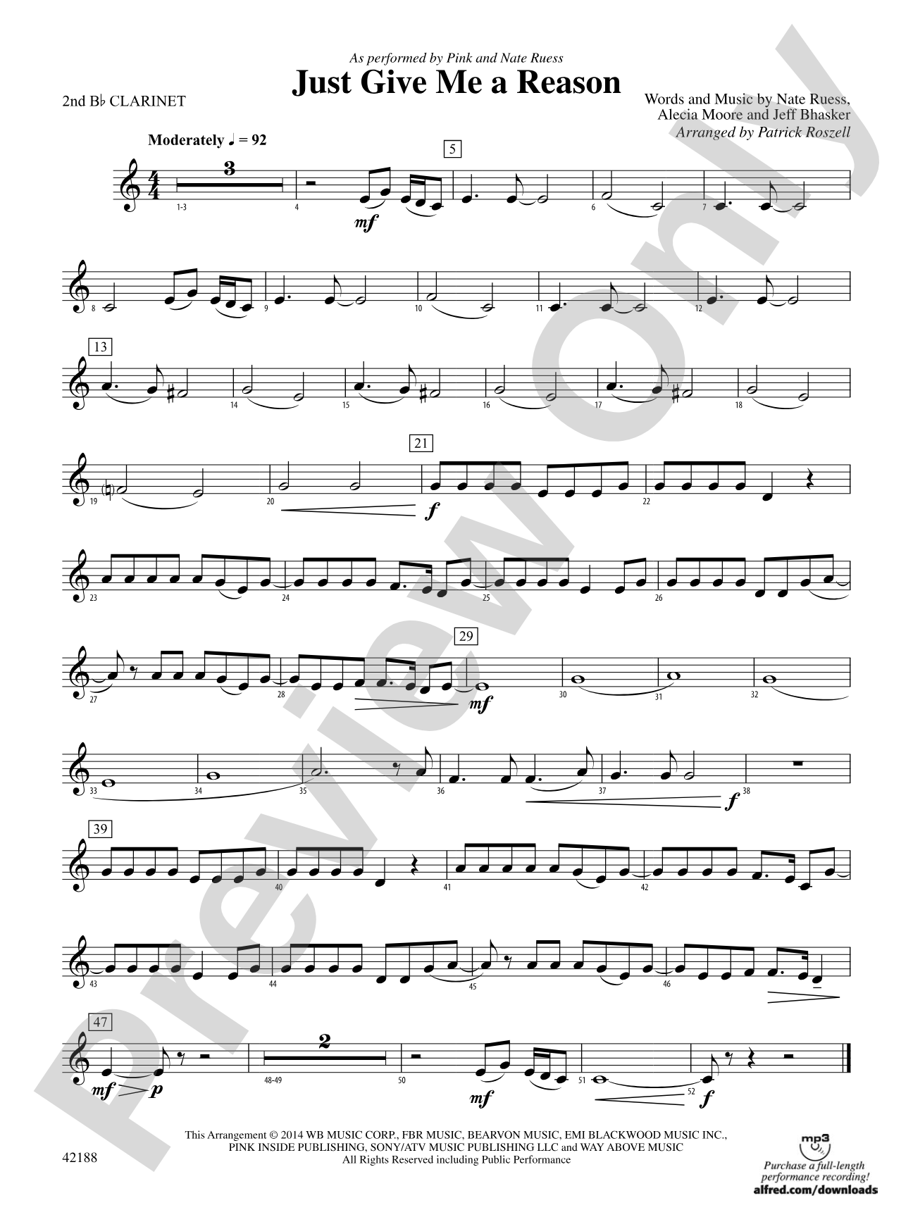 Just Give Me a Reason: 2nd B-flat Clarinet
