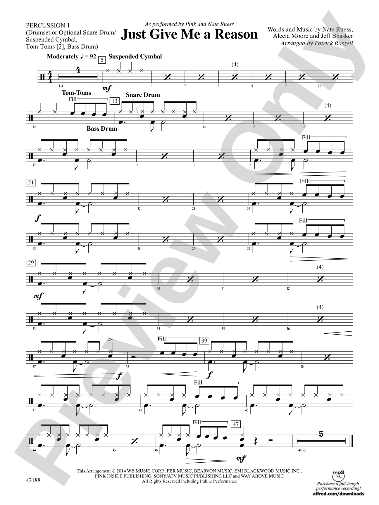 Just Give Me a Reason: 1st Percussion