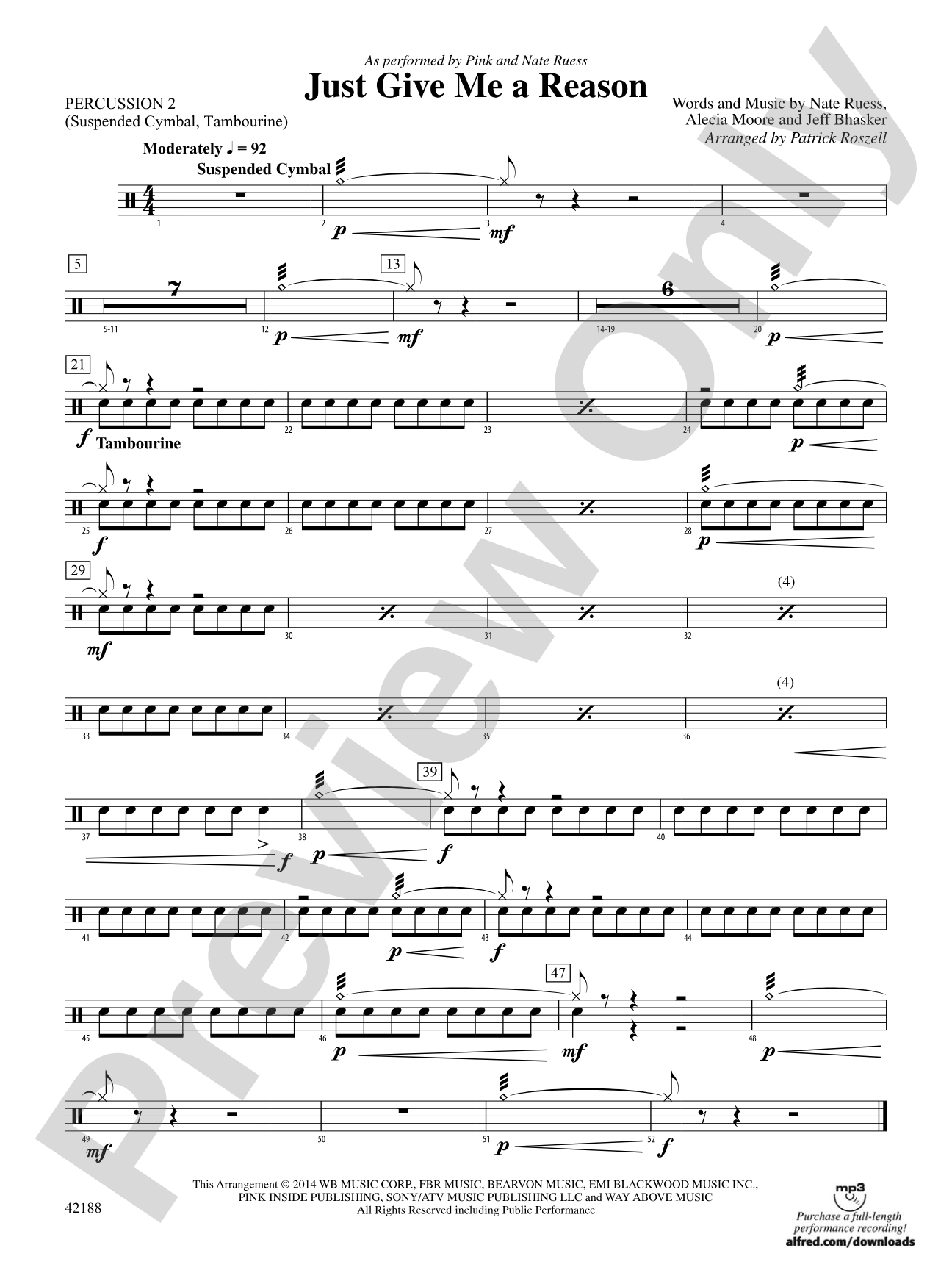 Just Give Me a Reason: 2nd Percussion