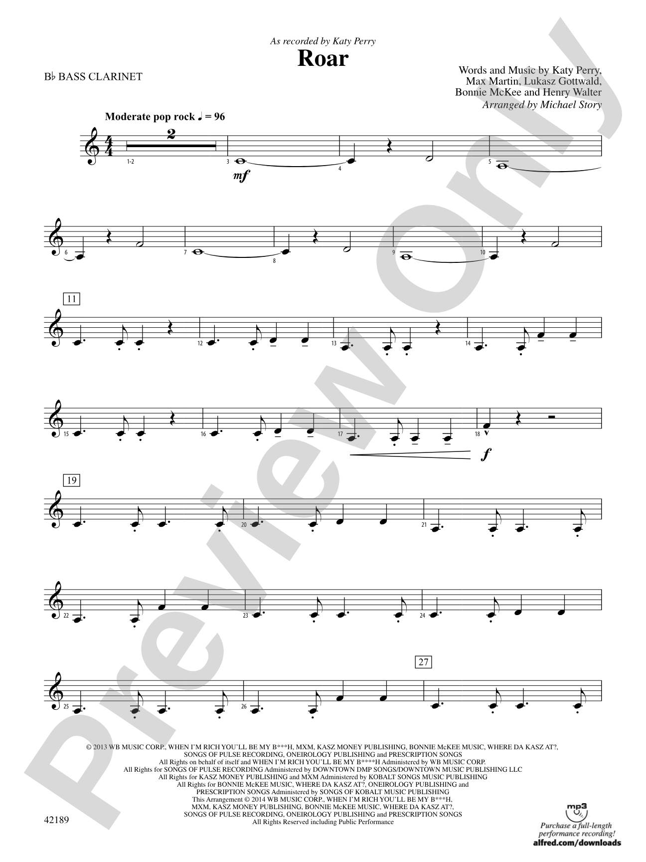 Roar: B-flat Bass Clarinet